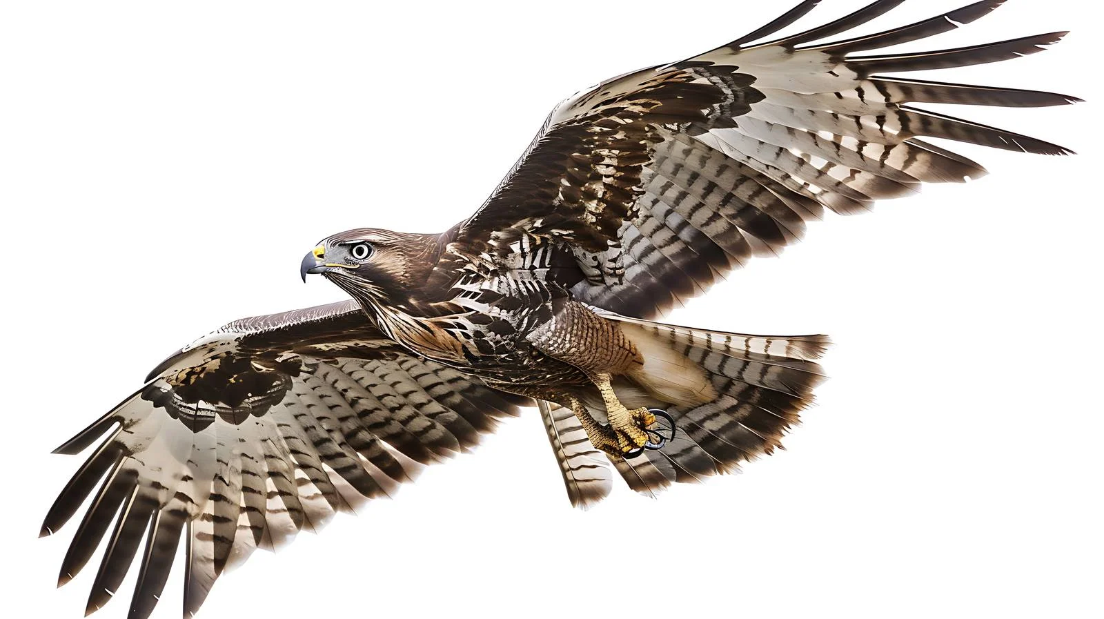 Majestic Common Buzzard on White Background — free download from Dotvec