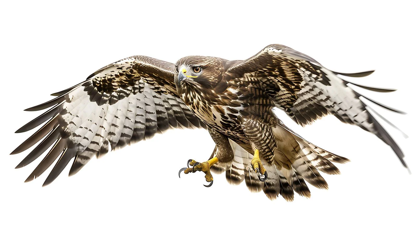 Majestic Common Buzzard on White Background — free download from Dotvec