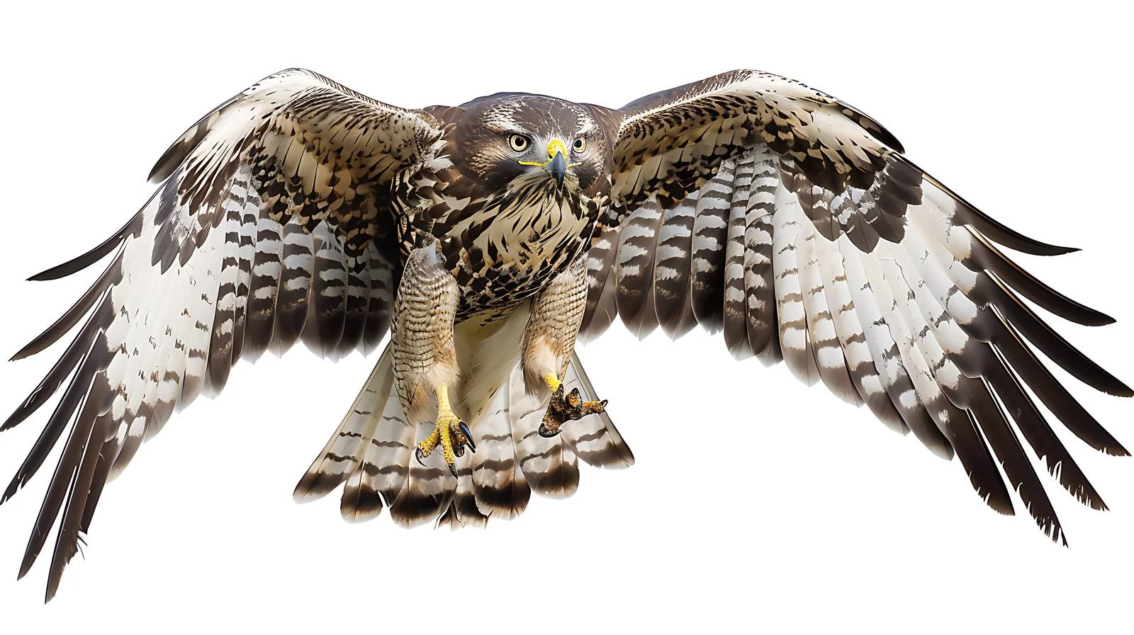 Majestic Common Buzzard on White Background — free download from Dotvec