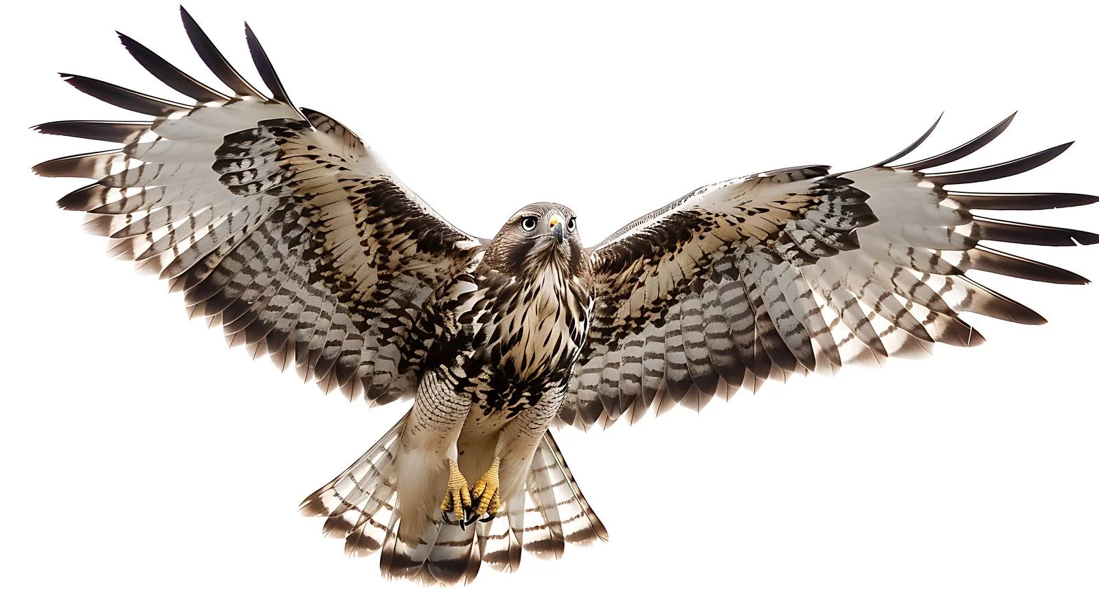 Majestic Common Buzzard on White Background — free download from Dotvec