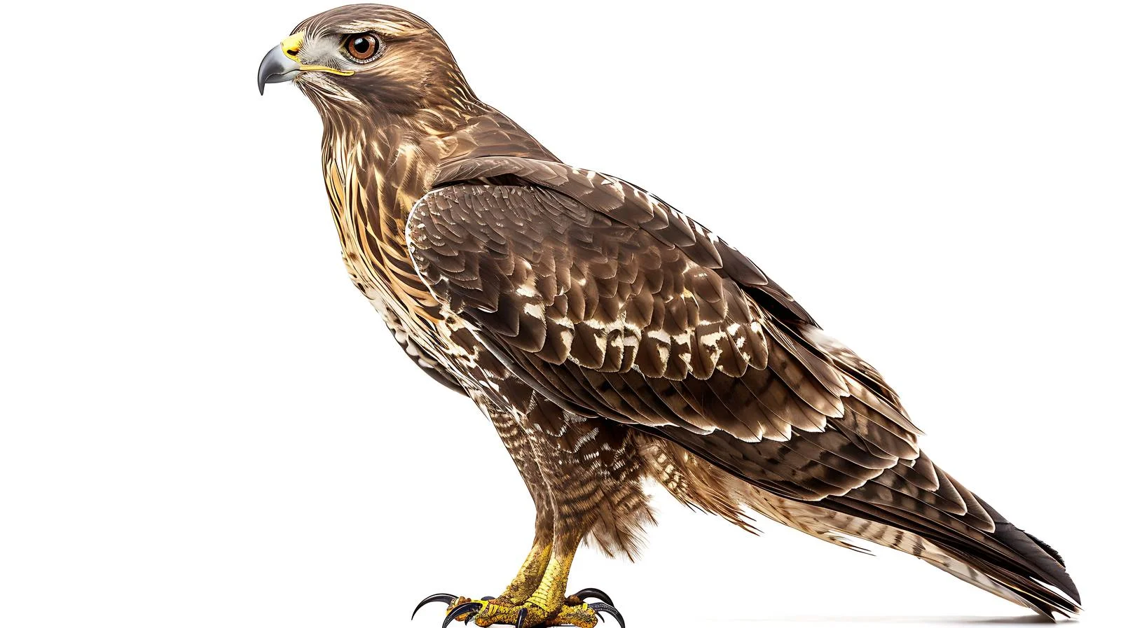 Majestic Common Buzzard on White Background — free download from Dotvec