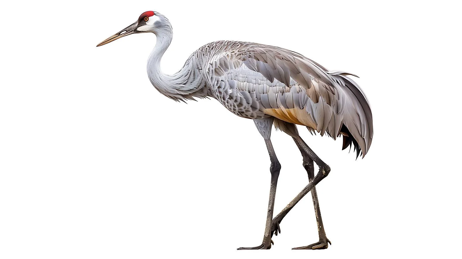 Graceful Common Crane Bird on White Background — free download from Dotvec