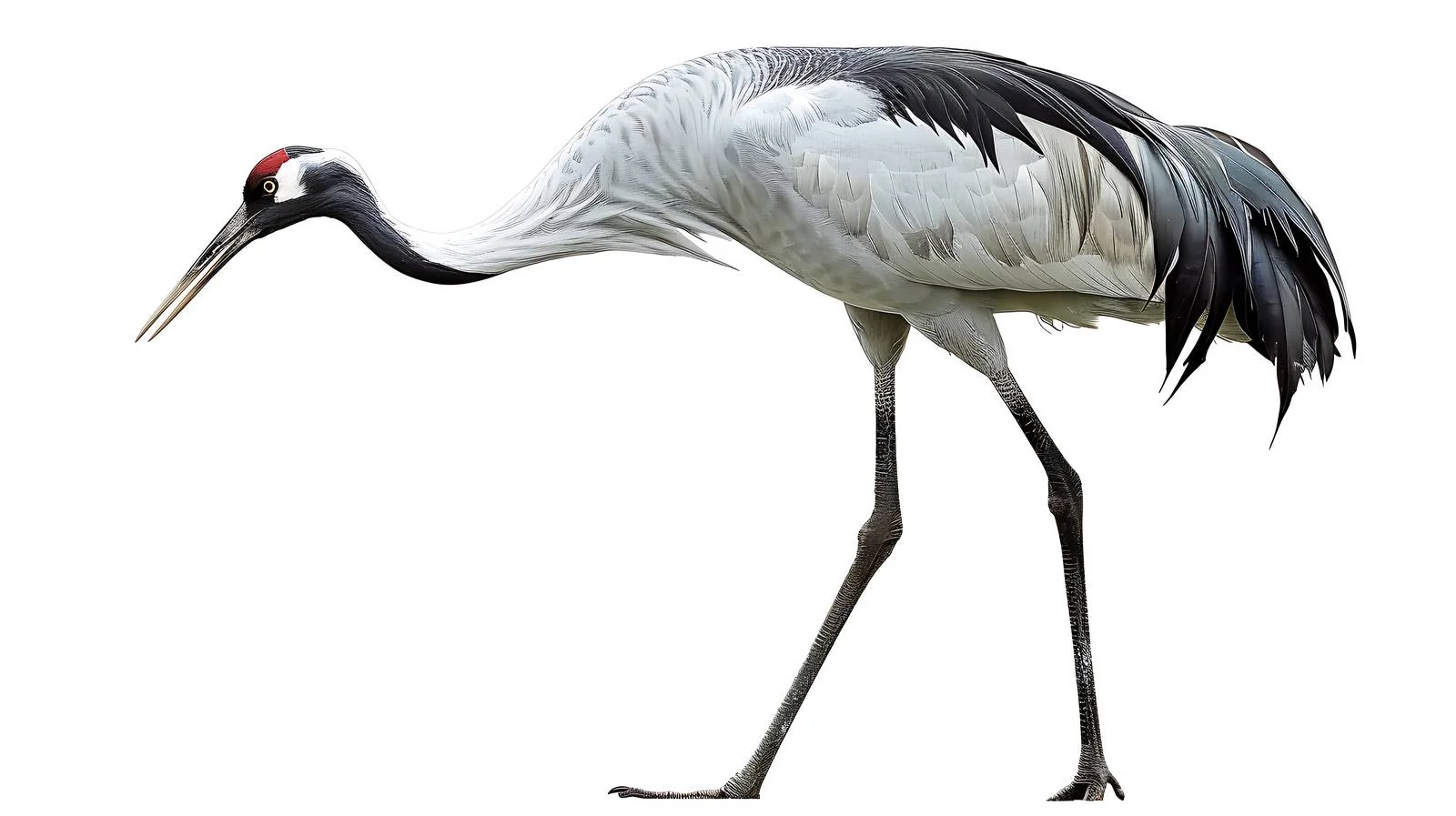 Graceful Common Crane Bird on White Background — free download from Dotvec