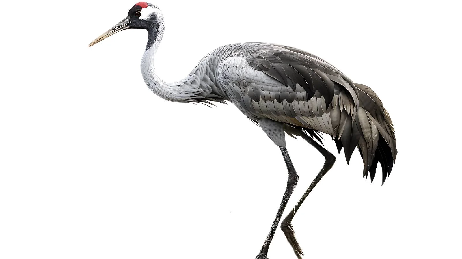 Graceful Common Crane Bird on White Background — free download from Dotvec