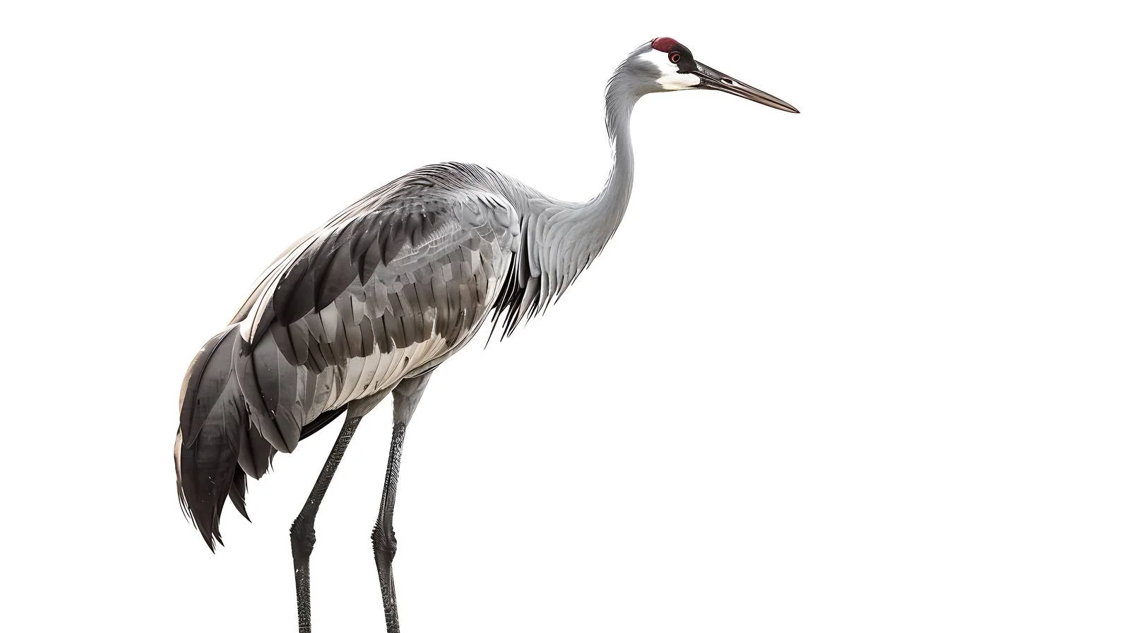 Graceful Common Crane Bird on White — free download from Dotvec