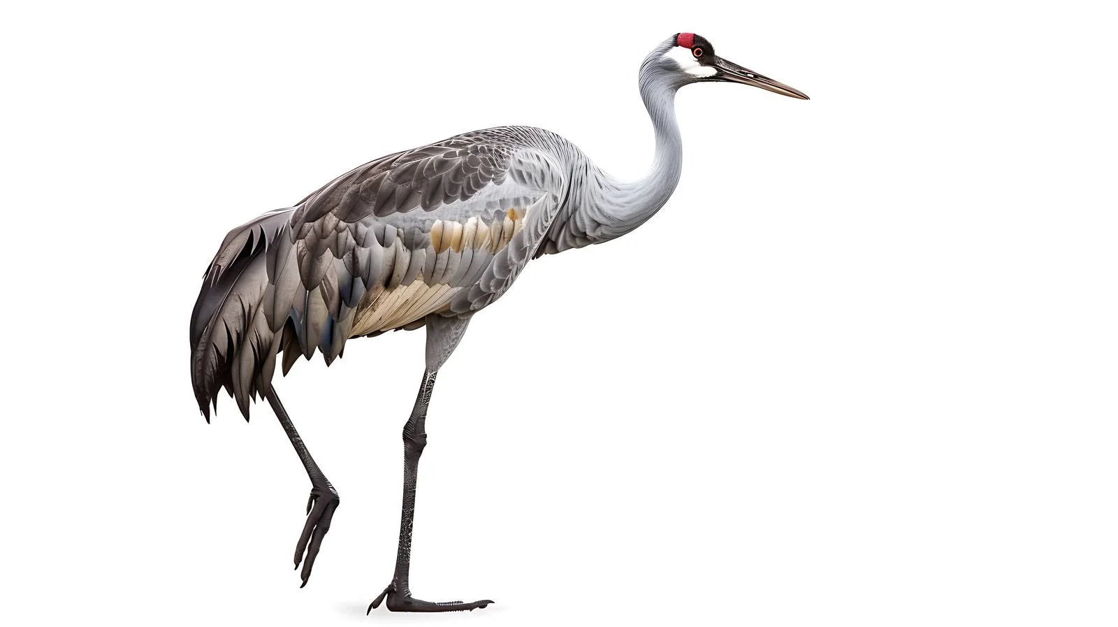 Graceful Common Crane Isolated on White — free download from Dotvec