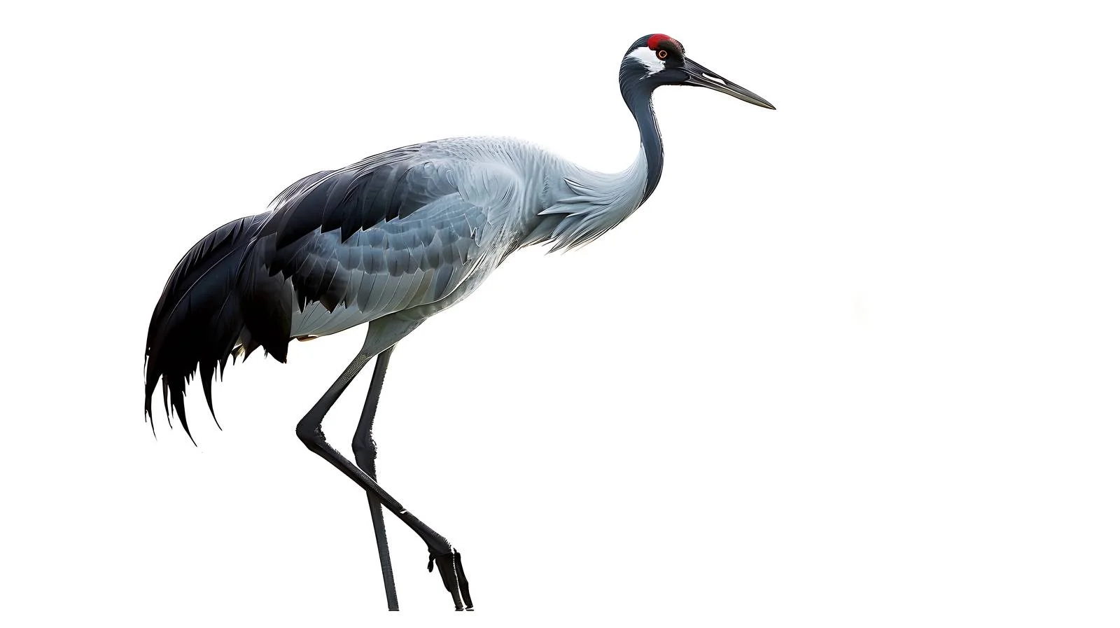 Graceful Common Crane Isolated on White — free download from Dotvec