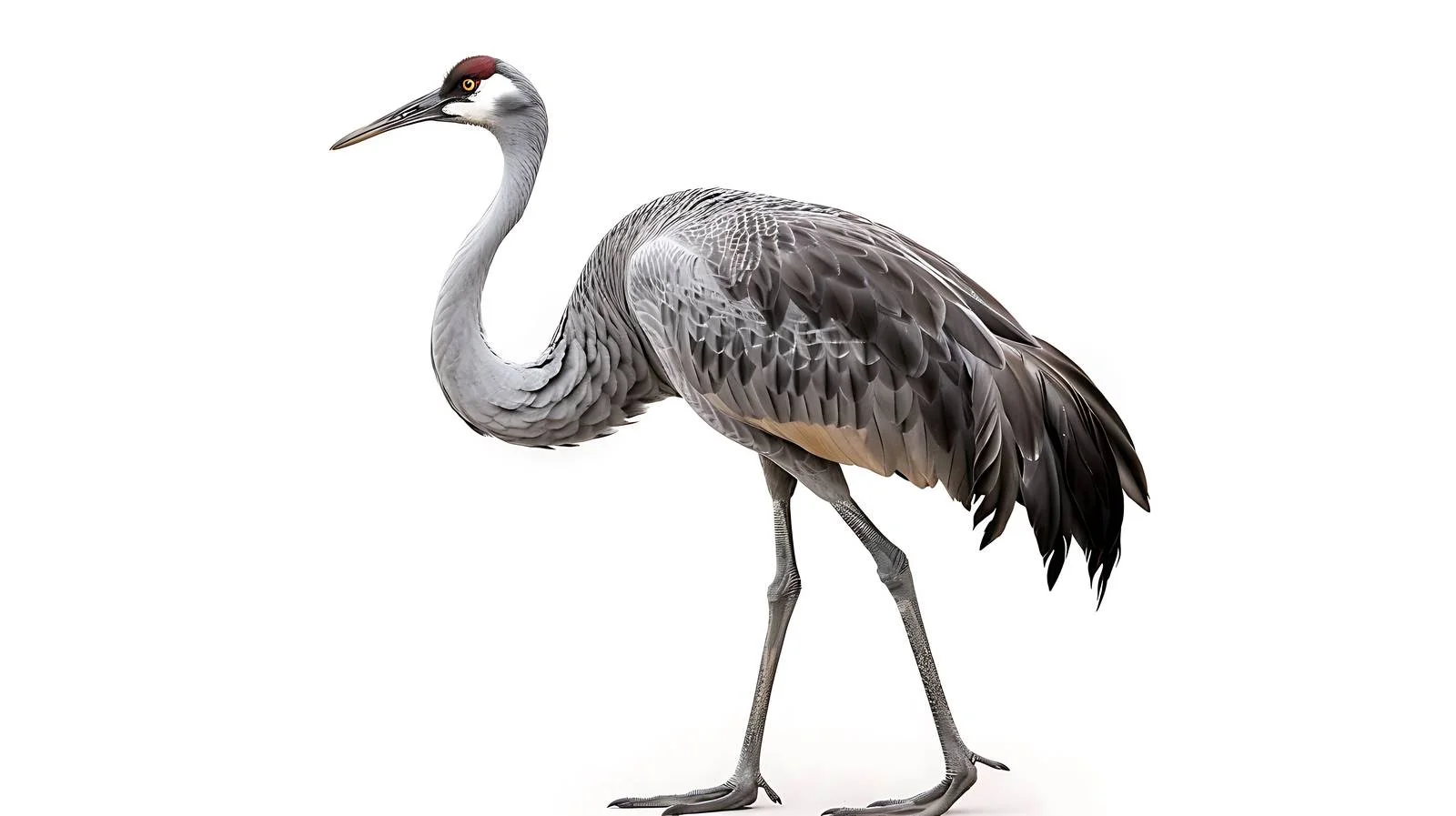 Graceful Common Crane on White Background — free download from Dotvec