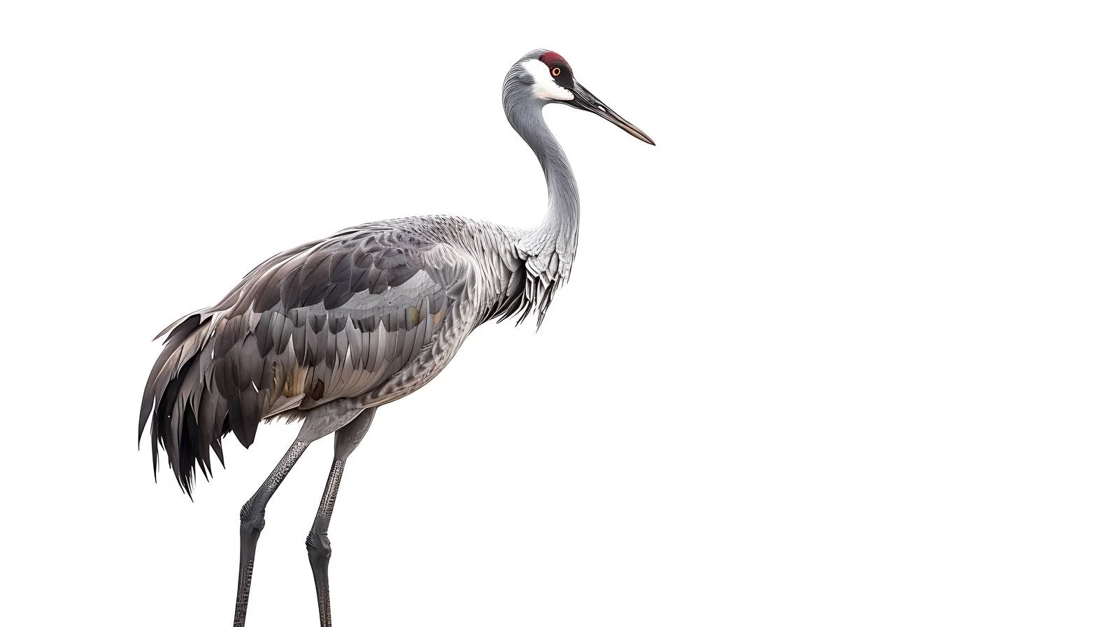 Graceful Common Crane on White Background — free download from Dotvec