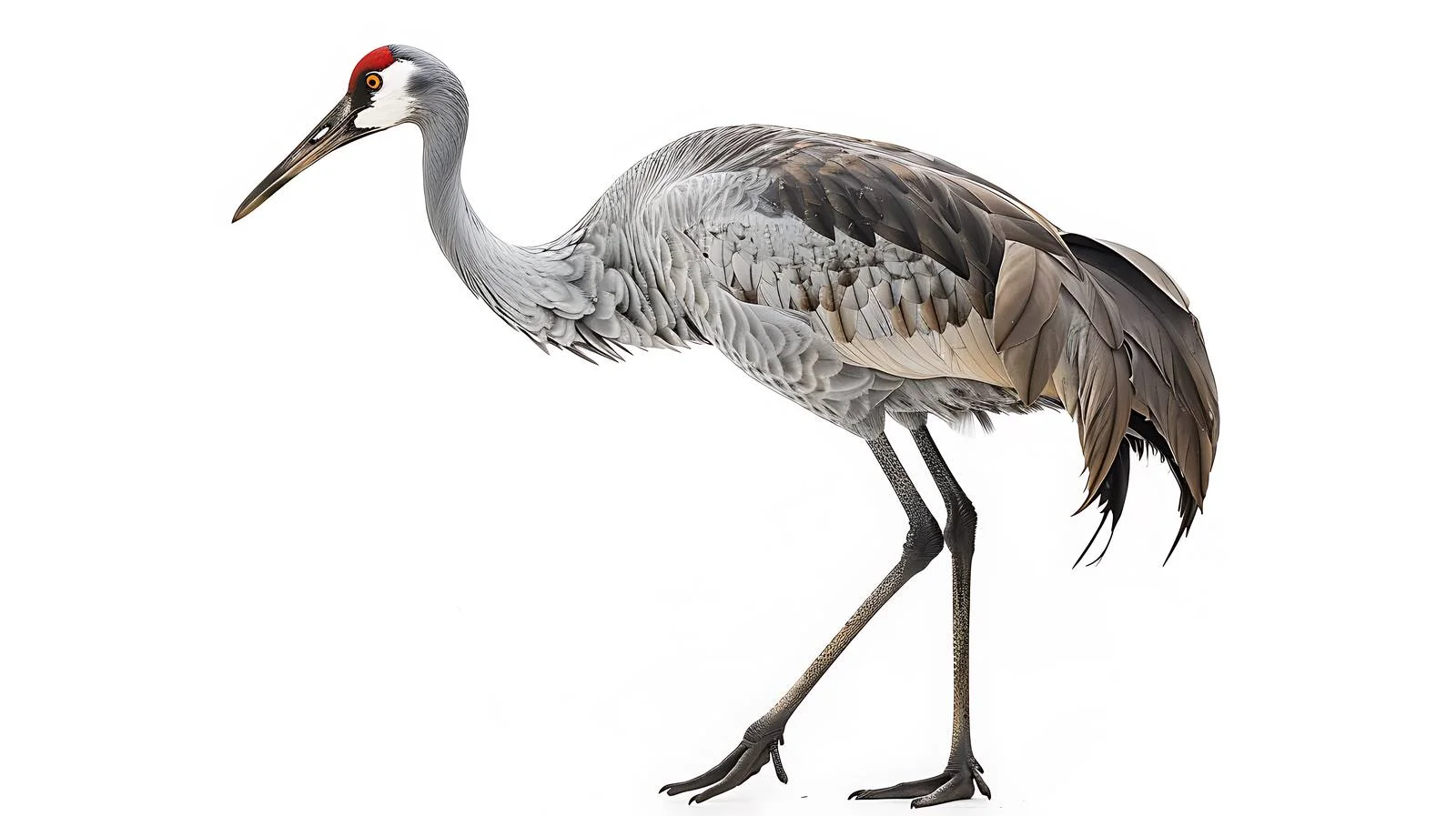 Graceful Common Crane on White Background — free download from Dotvec