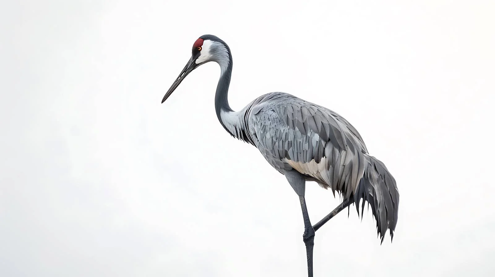 Graceful Common Crane on White Background — free download from Dotvec