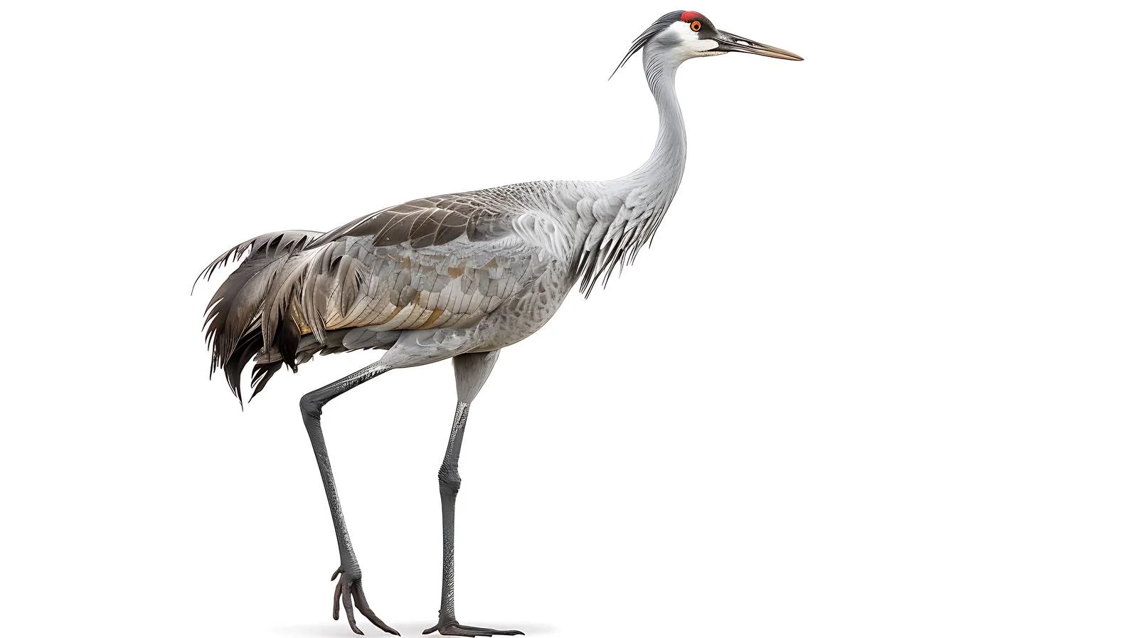 Graceful Common Crane on White Background — free download from Dotvec