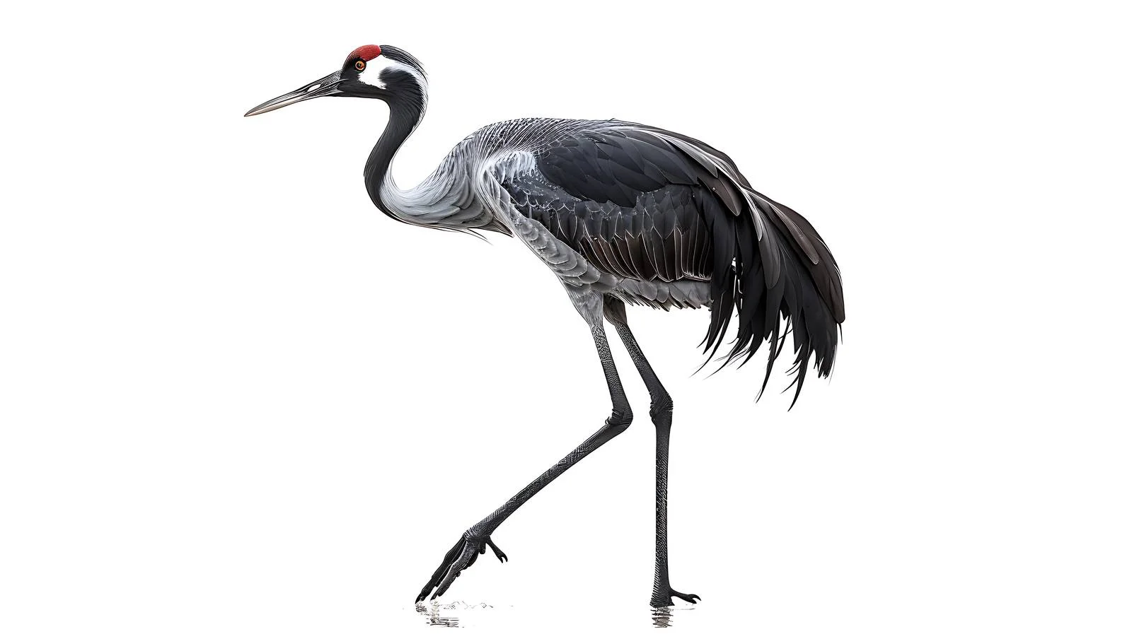 Graceful Common Crane on White Background — free download from Dotvec