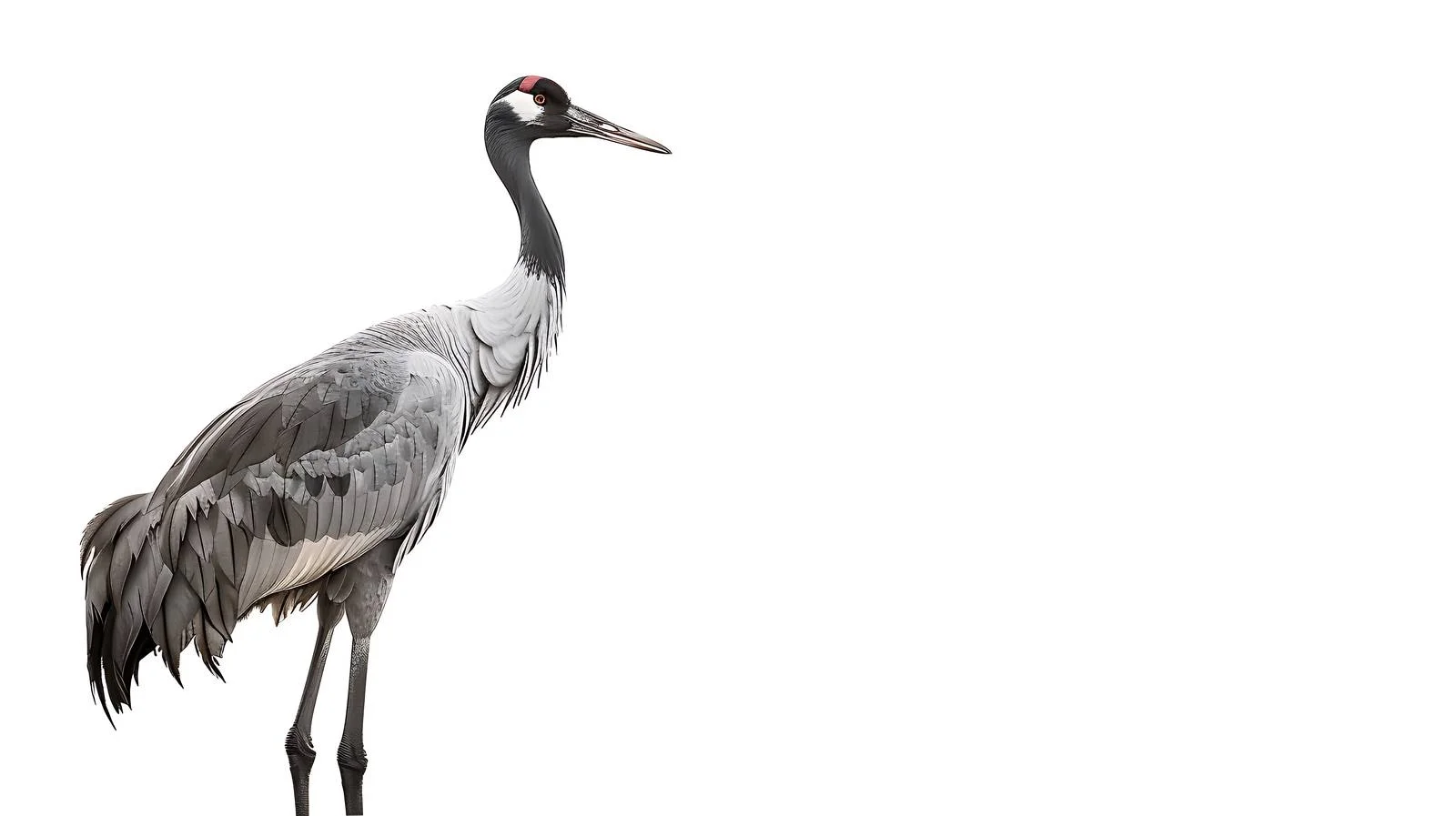Elegant Common Crane on White Background — free download from Dotvec