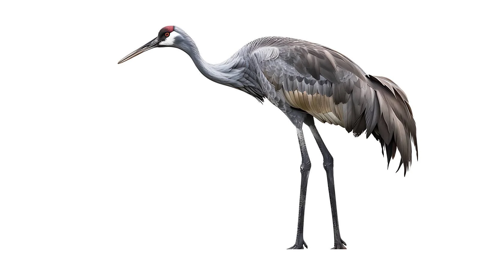 Graceful Common Crane on White Background — free download from Dotvec