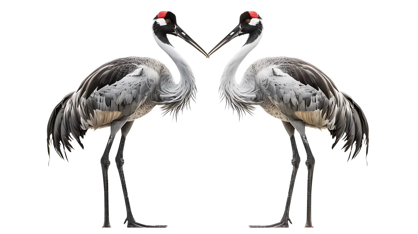 Graceful Common Crane Pair Mating Alone — free download from Dotvec