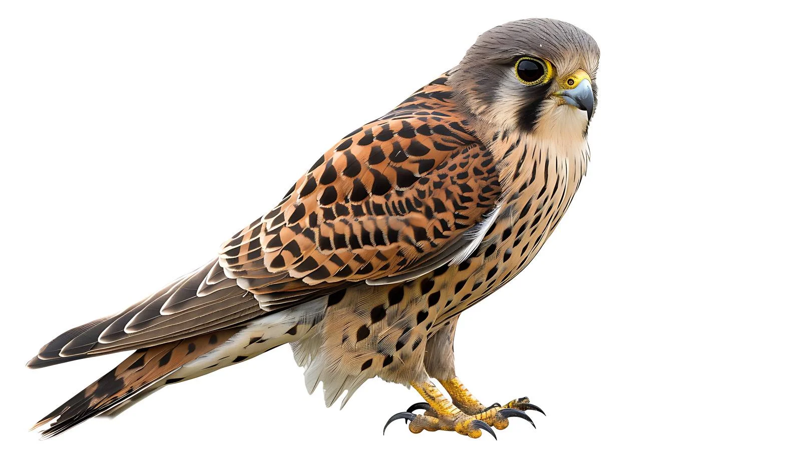 Isolated Common Kestrel Bird on White — free download from Dotvec