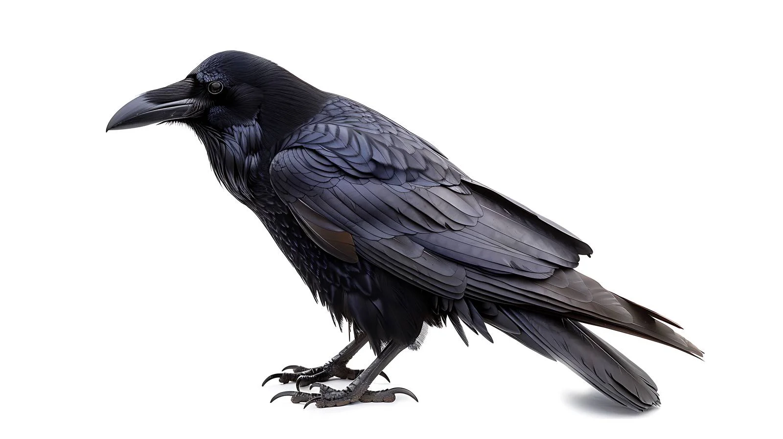 Majestic Common Raven on White Background — free download from Dotvec