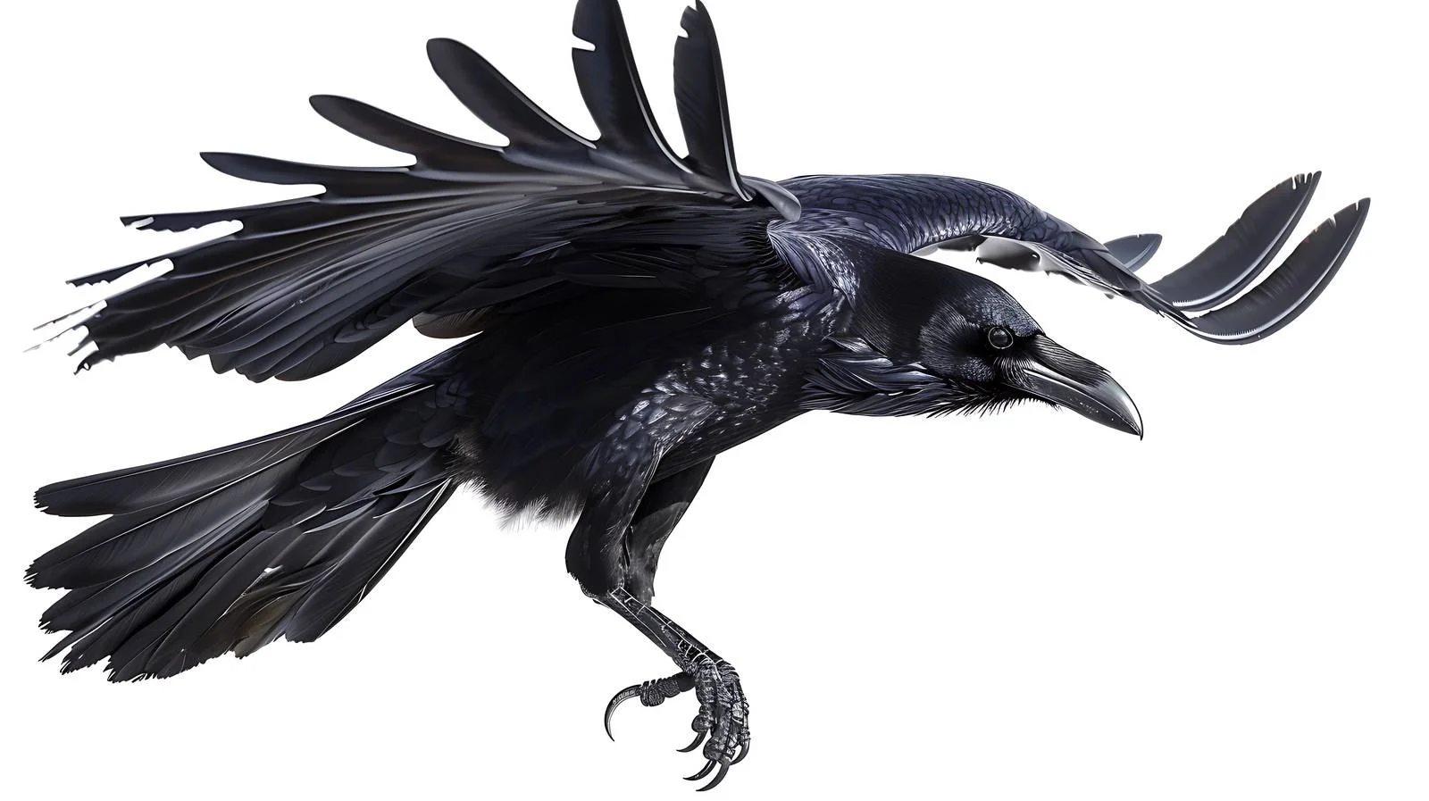 Majestic Common Raven on White Background — free download from Dotvec