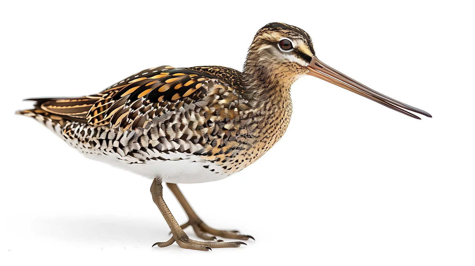 Close-Up of Isolated Common Snipe Bird — free download from Dotvec