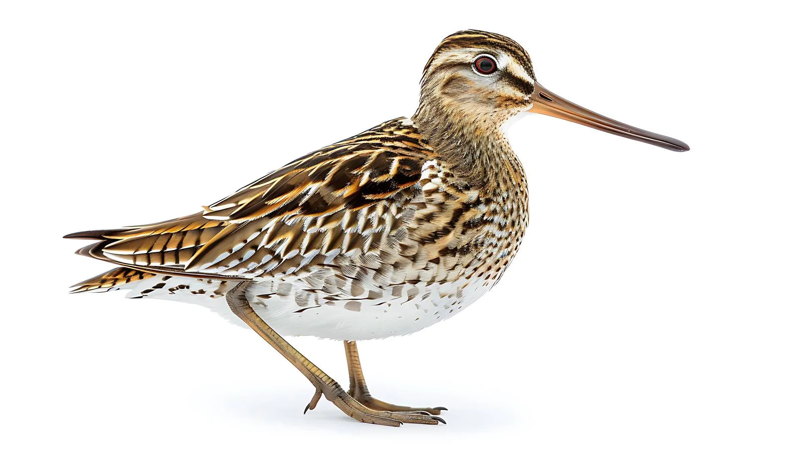 Close-Up Isolated Common Snipe Bird — free download from Dotvec