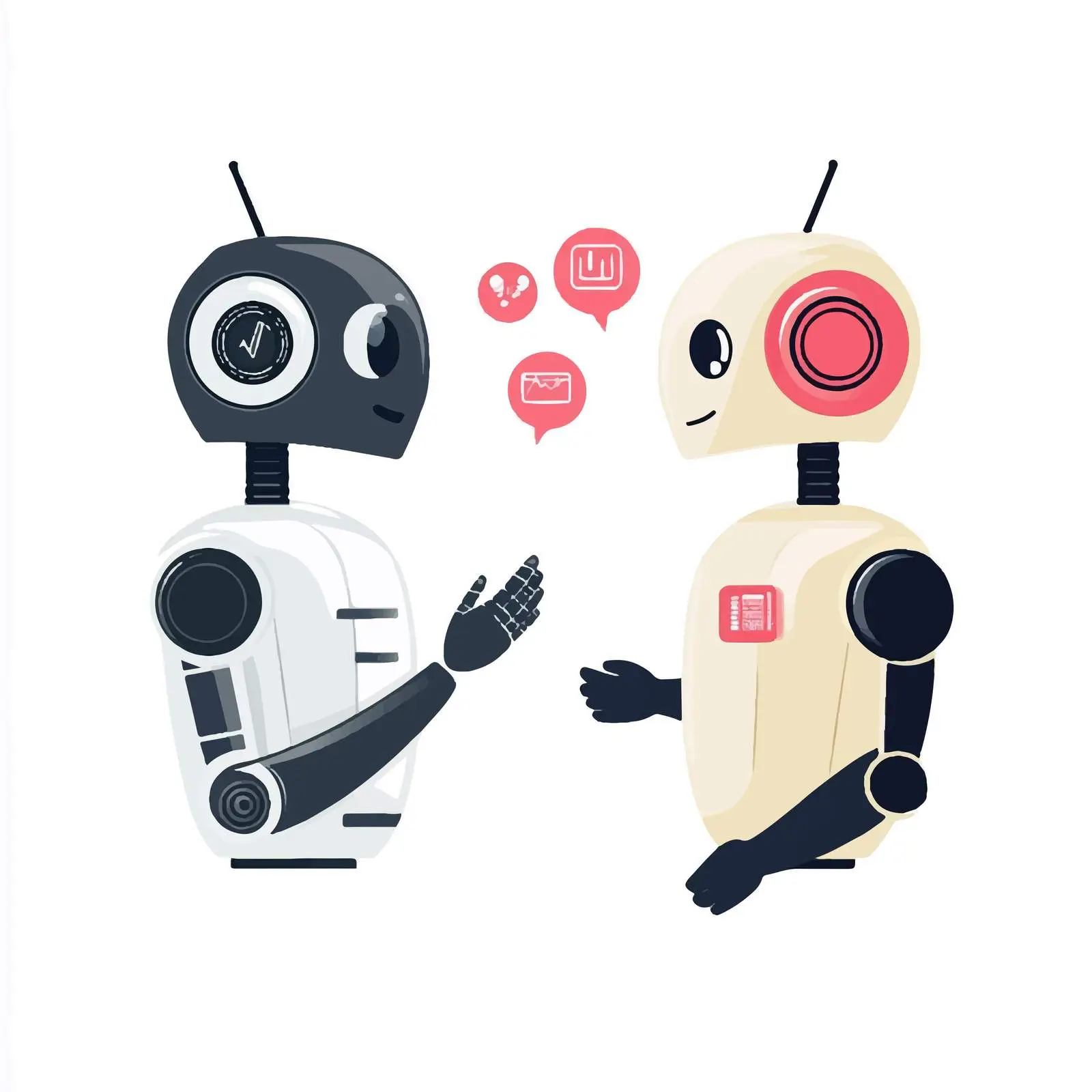 AI Chatbot vs Live Support Illustration — free download from Dotvec