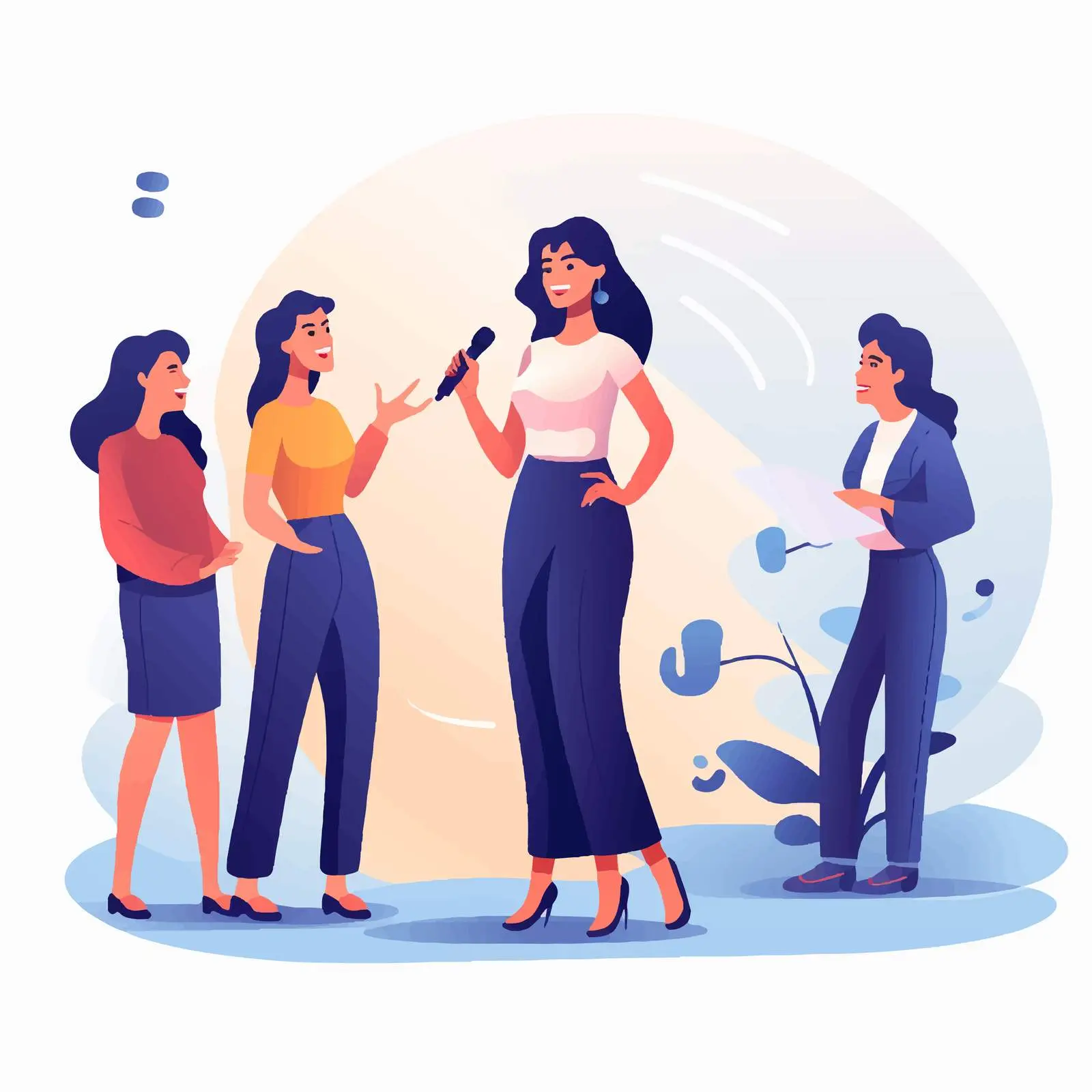 Friendly Conversation with Engaging Leader Vector — free download from Dotvec