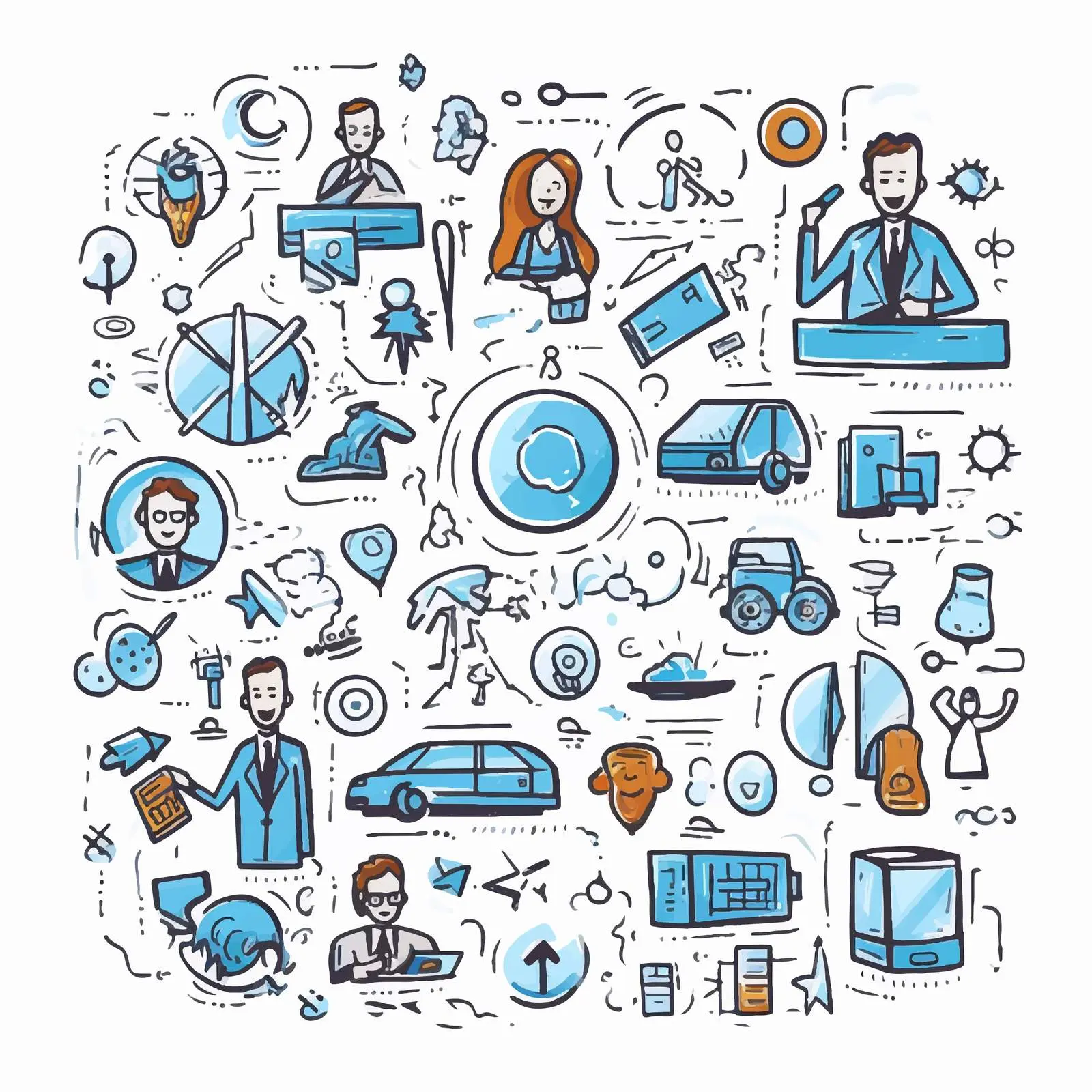 Group of Communication Icons Vector Design – free video image from Dotvec