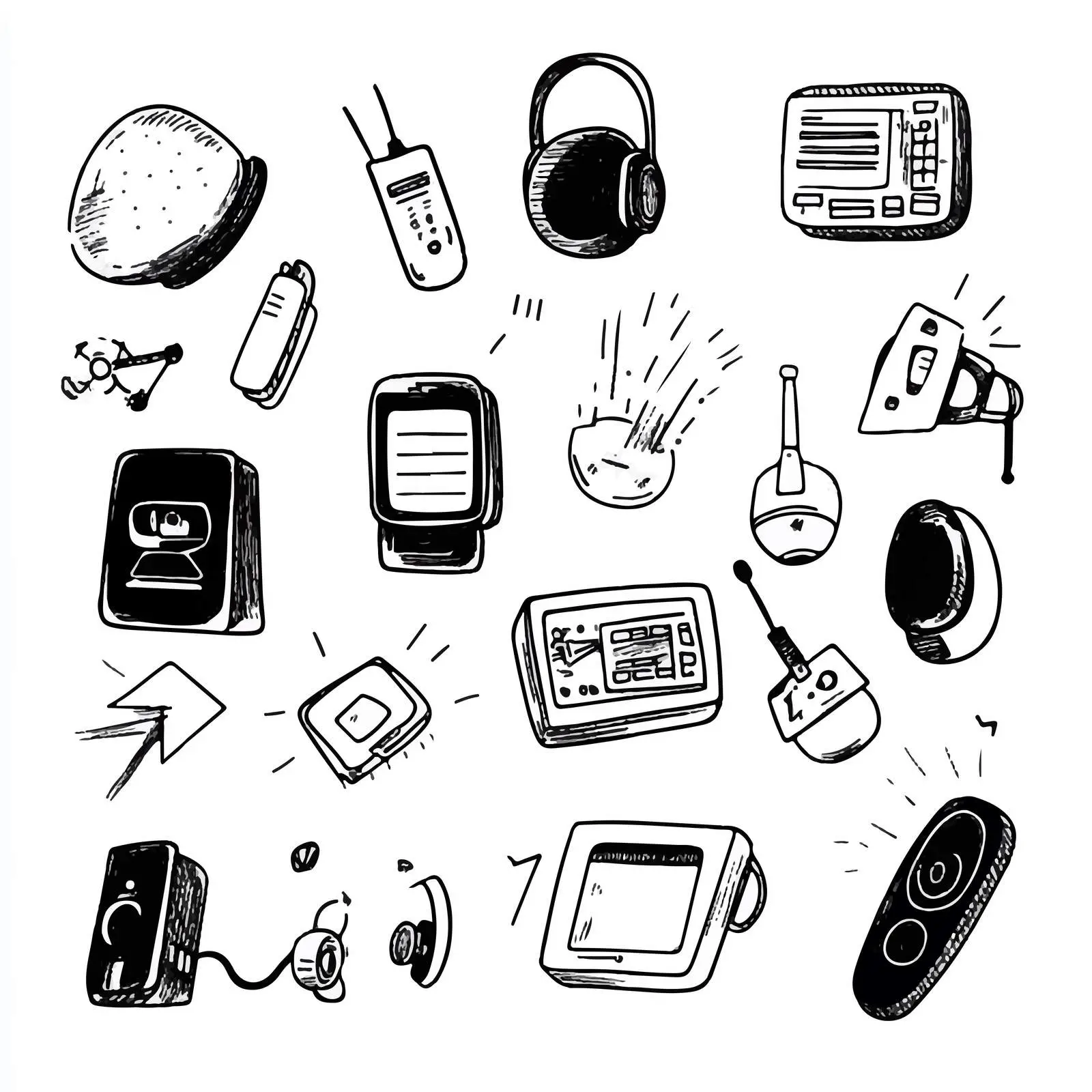 Cartoon Communication Icons Vector Set — free download from Dotvec