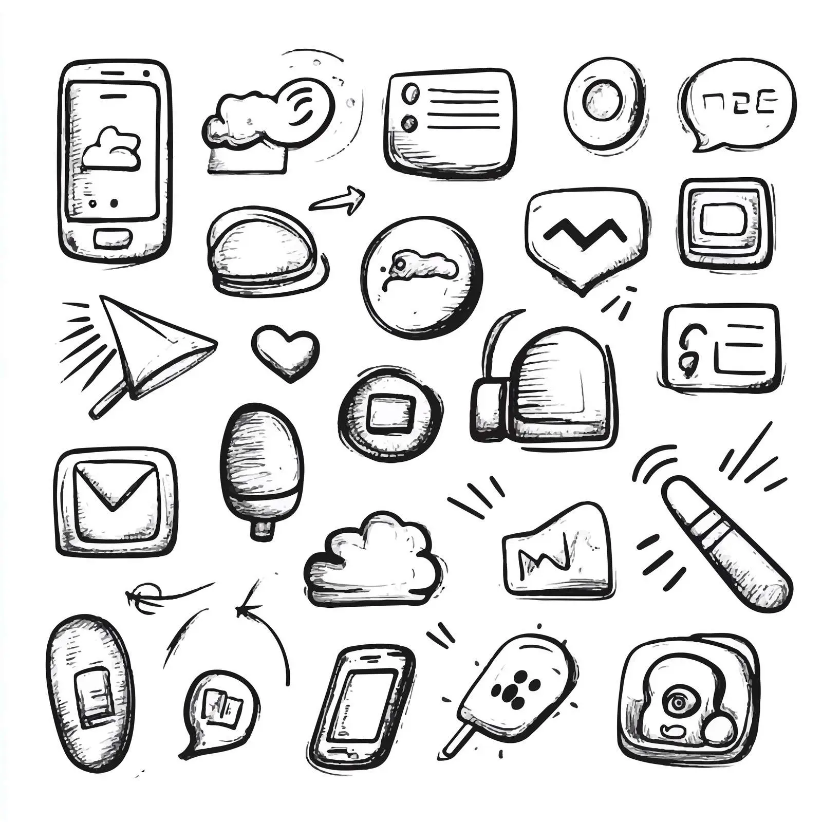 Cartoon Communication Icons Set — free download from Dotvec