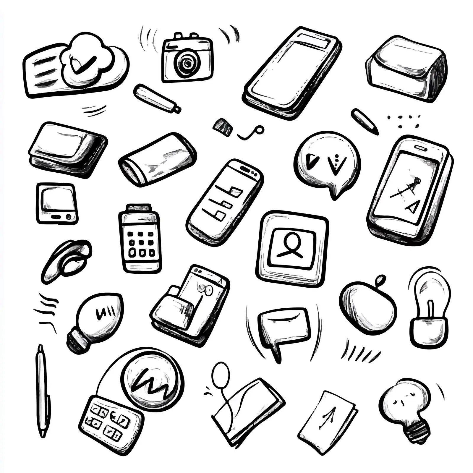 Cartoon Communication Icons Vector Set — free download from Dotvec