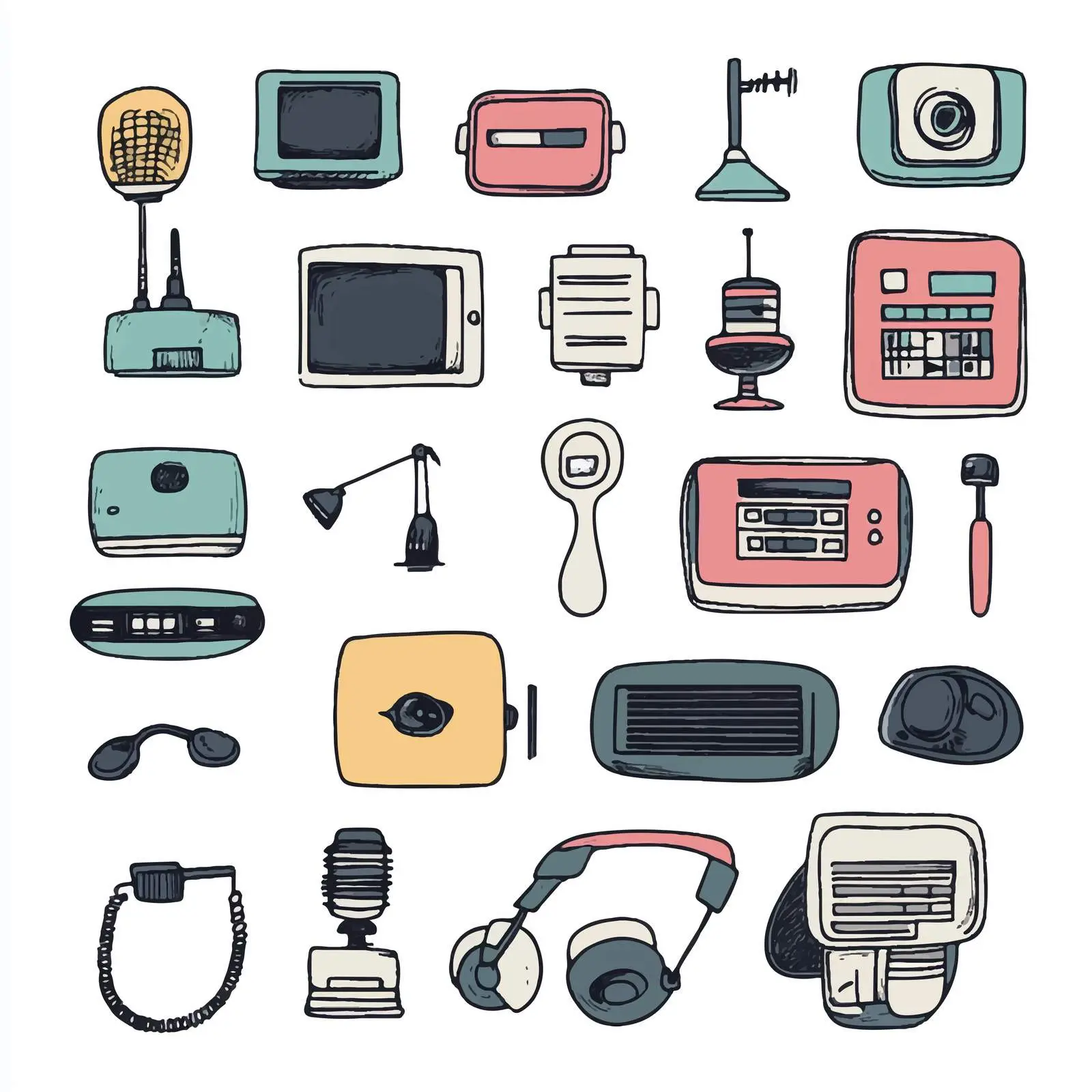Cartoon Communication Icons Vector Set — free download from Dotvec