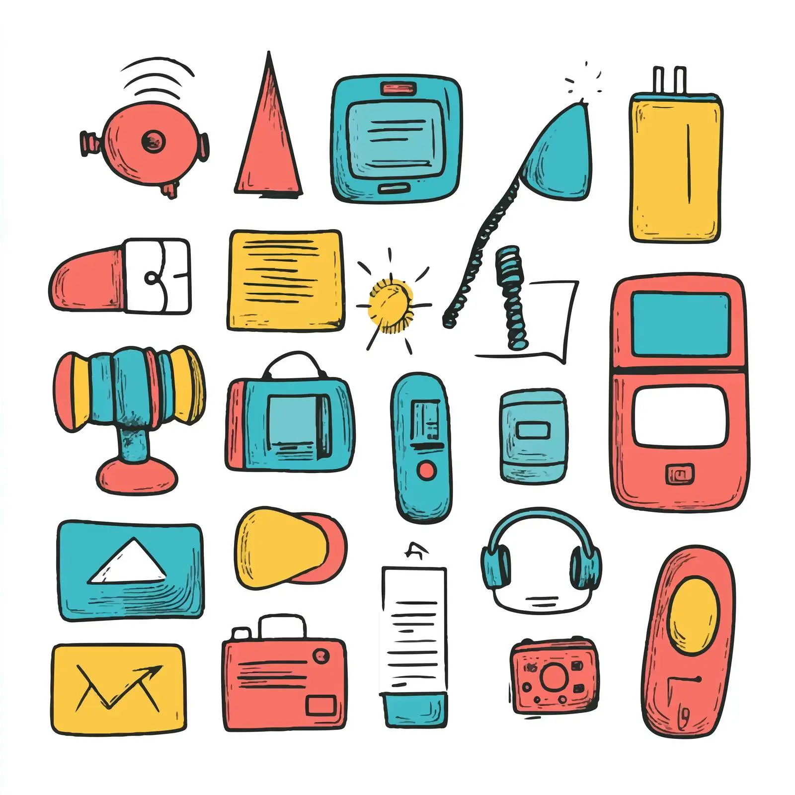 Cartoon Communication Icons Set — free download from Dotvec