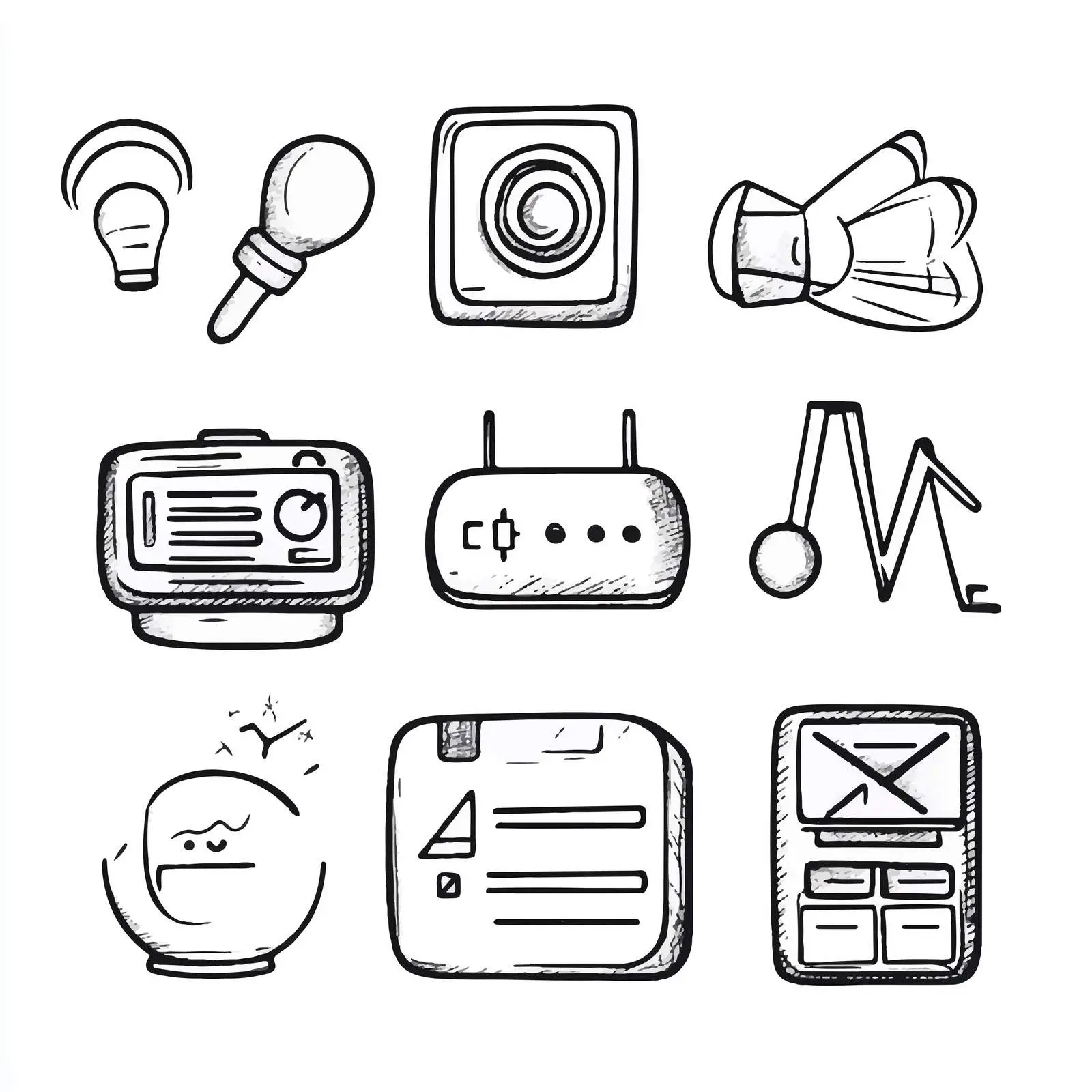 Cartoon Communication Icons Set — free download from Dotvec