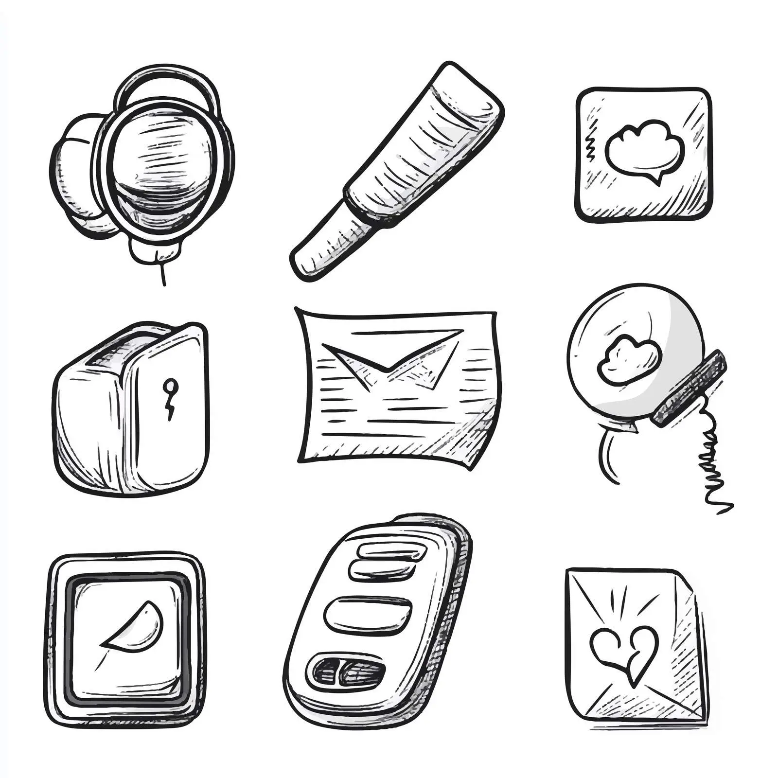 Cartoon Communication Icon Set Vector — free download from Dotvec