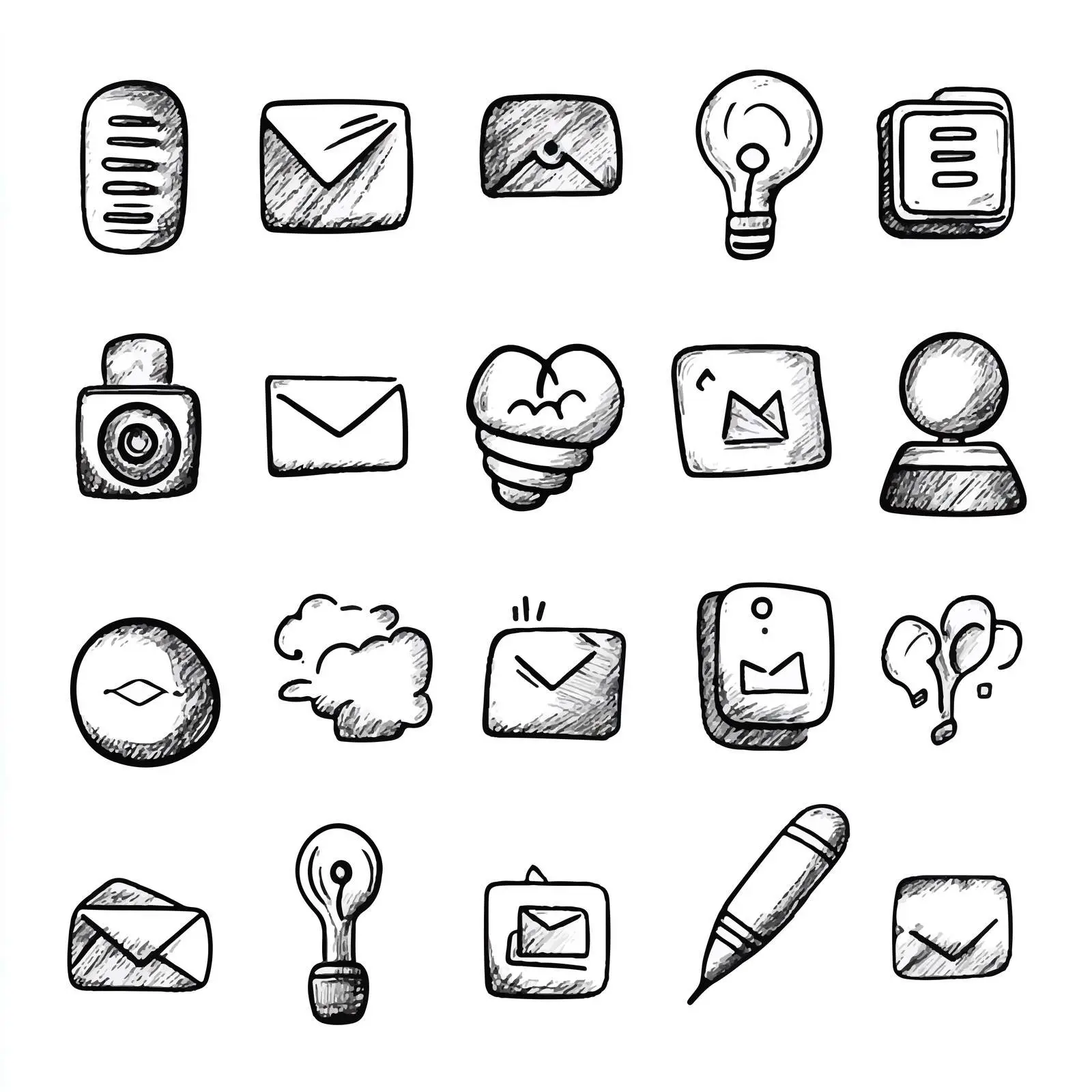 Cartoon Communication Icons Set Vector — free download from Dotvec