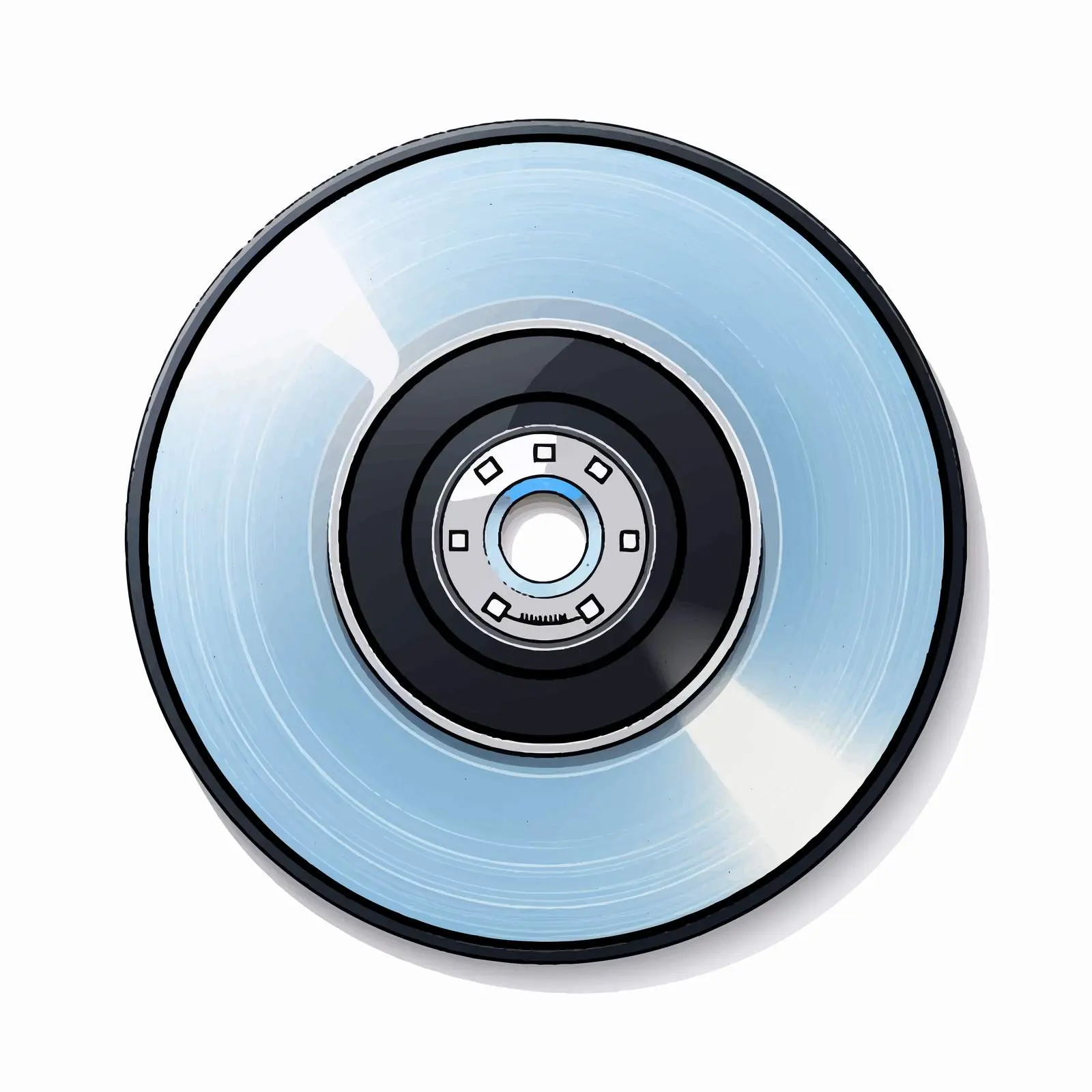 Compact Disc Line Vector Illustration on White Background – free entertainment media image from Dotvec