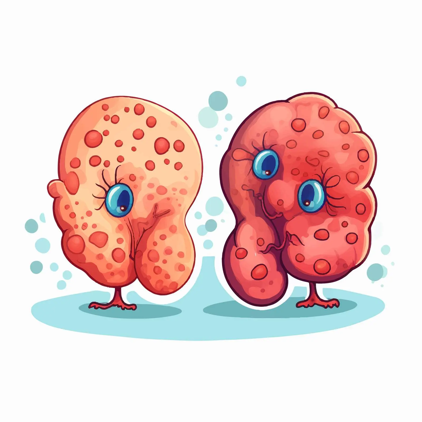 Comparison of Kidney Cells: Healthy vs Abnormal — free download from Dotvec
