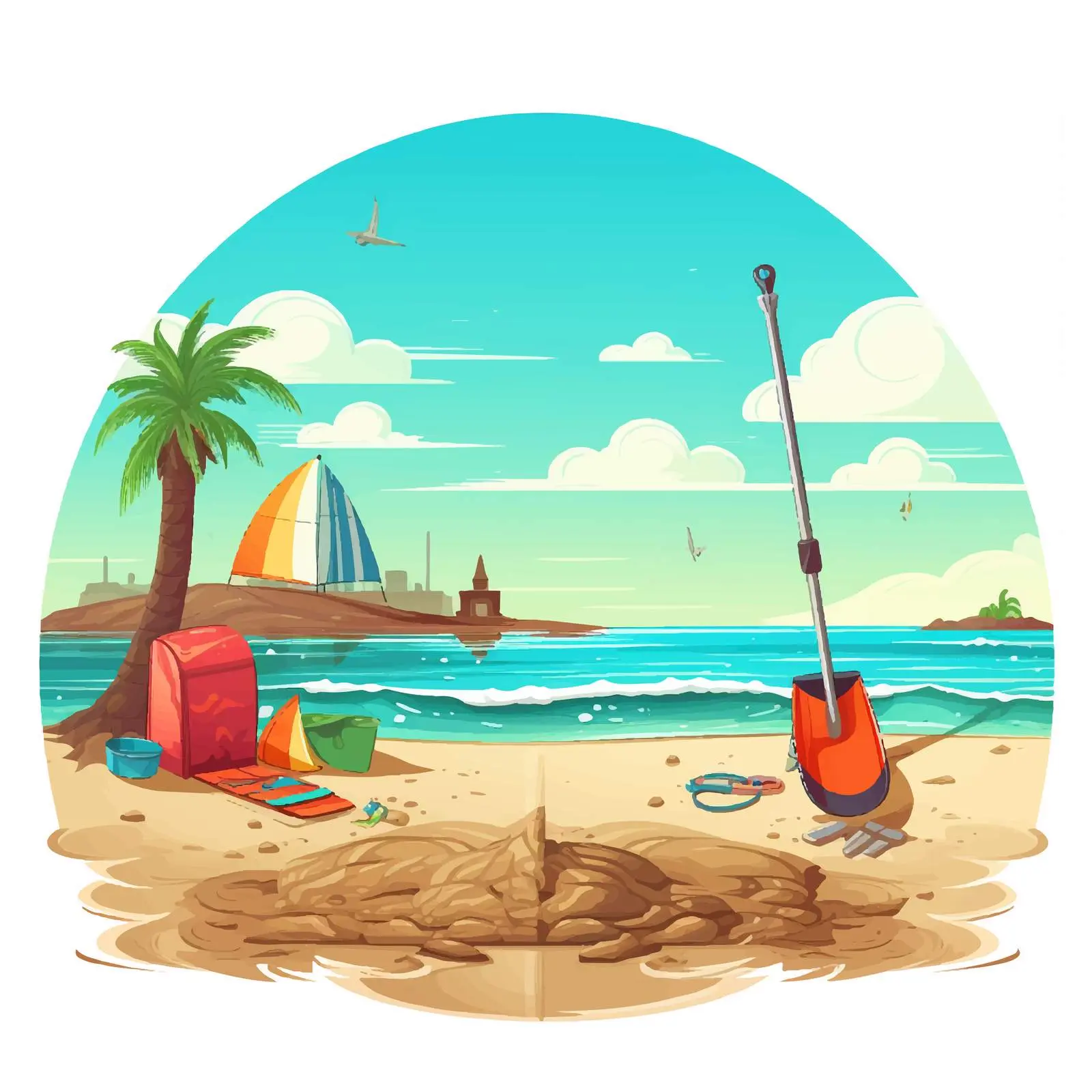 Comparison of Clean and Polluted Beach Illustration – free comparison image from Dotvec