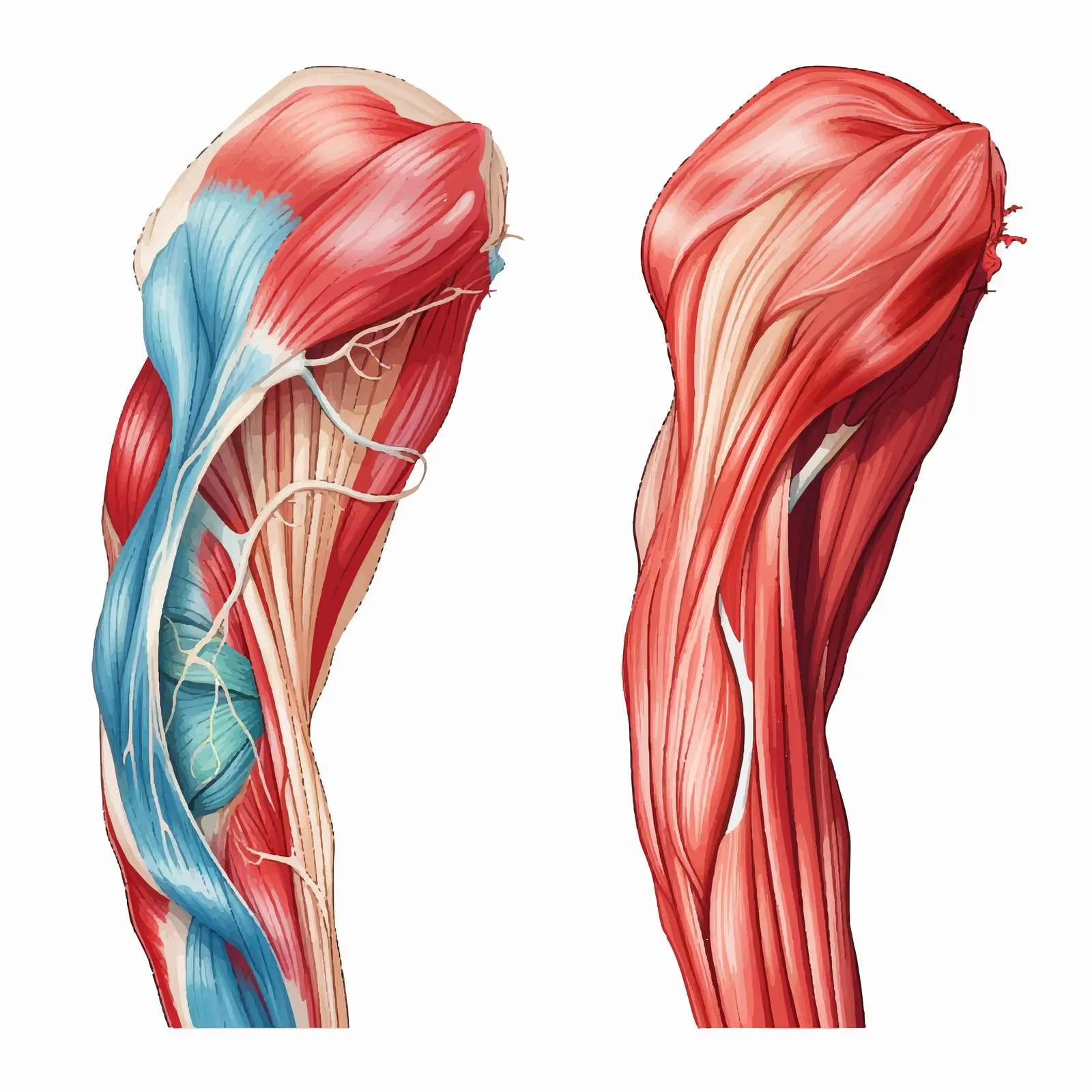 Biceps Tendon Health Comparison Vector Illustration – free illustrative comparison image from Dotvec