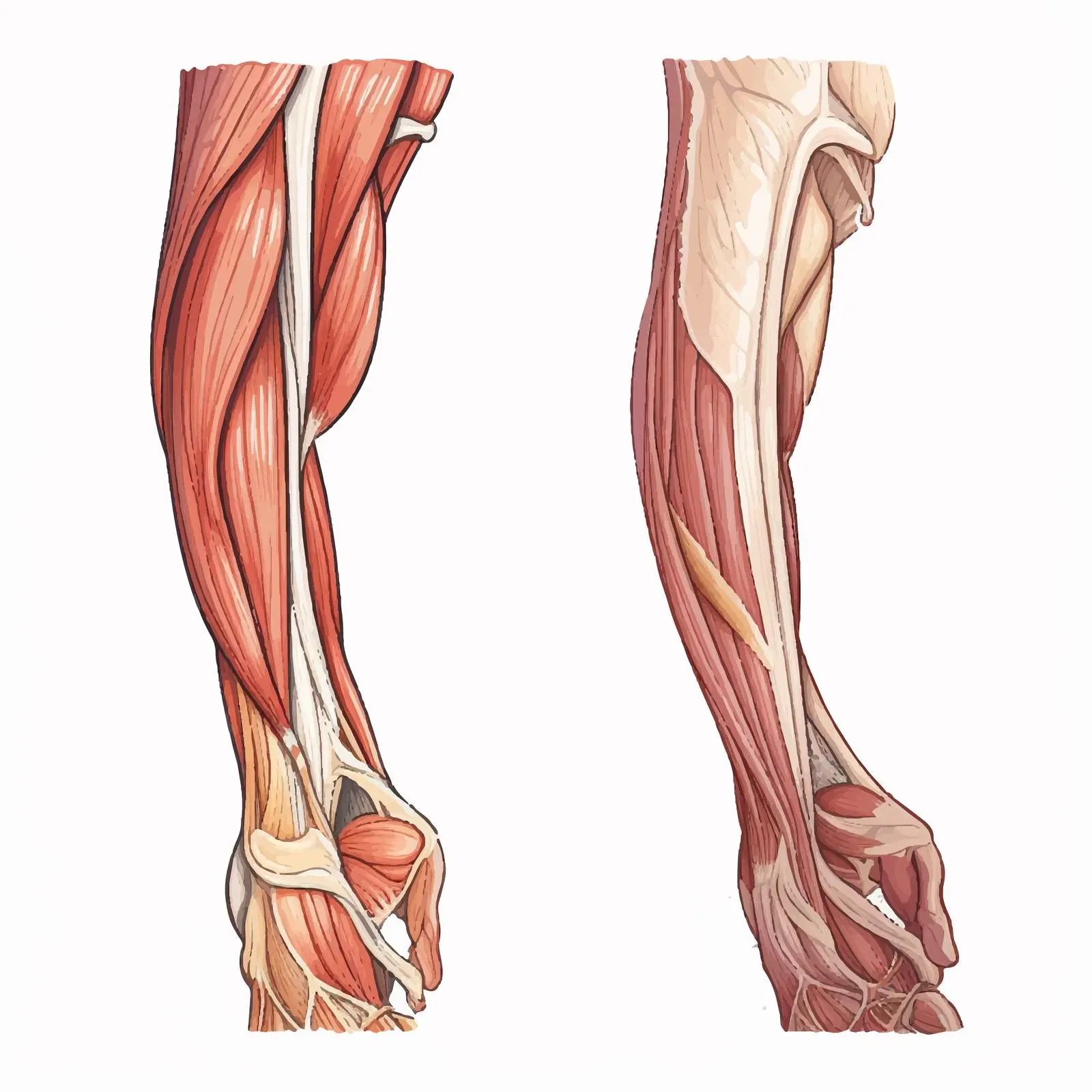 Healthy vs Ruptured Biceps Tendon Vector Illustration — free download from Dotvec