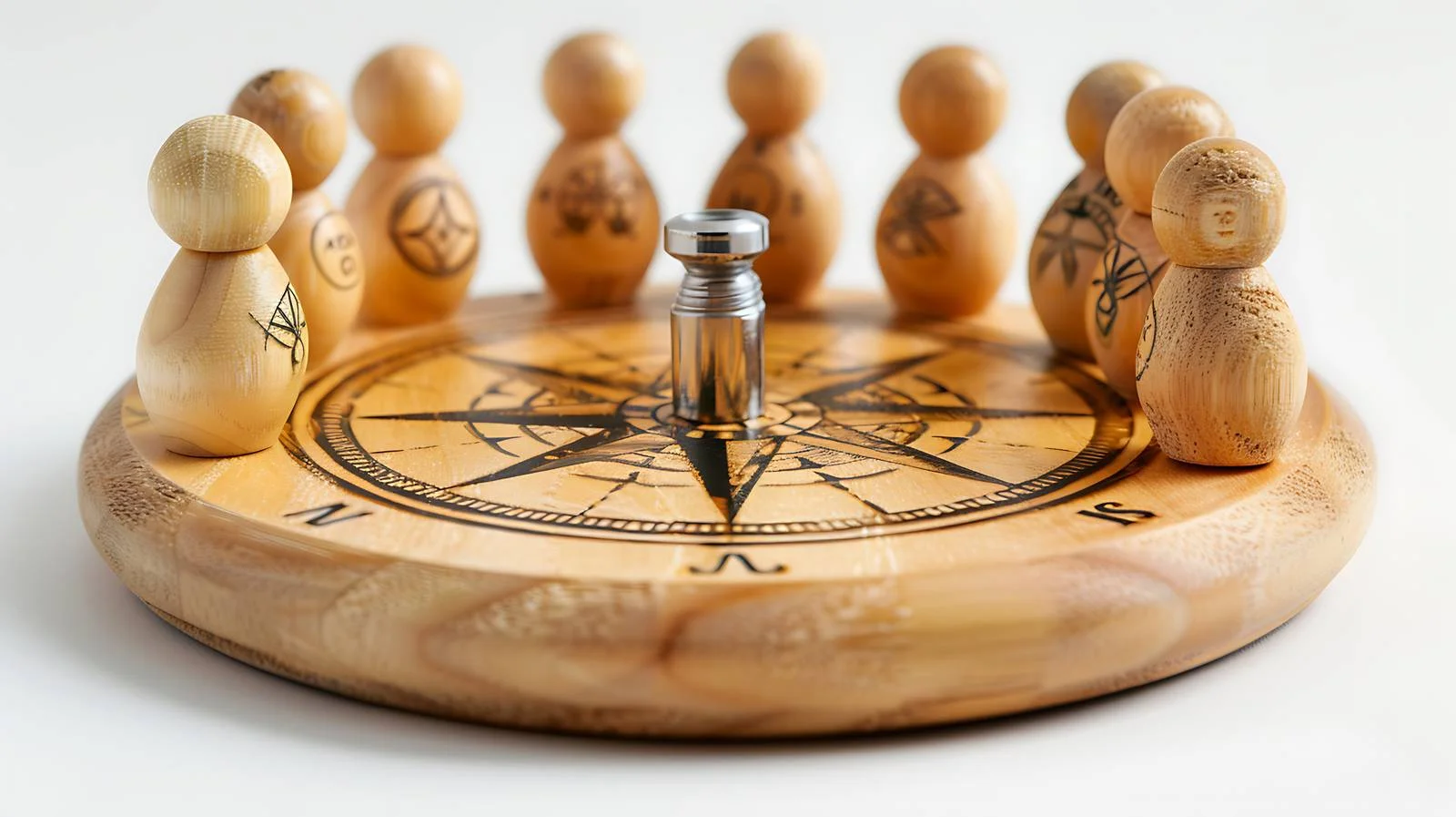Wooden Doll Compass Representation Image — free download from Dotvec