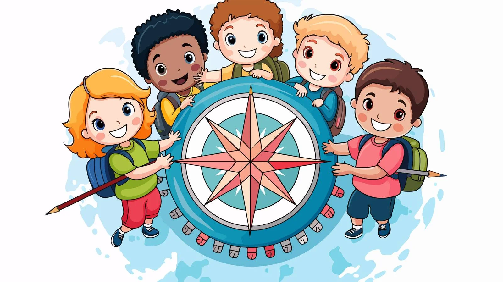 Educational Compass Circle School Supplies — free download from Dotvec