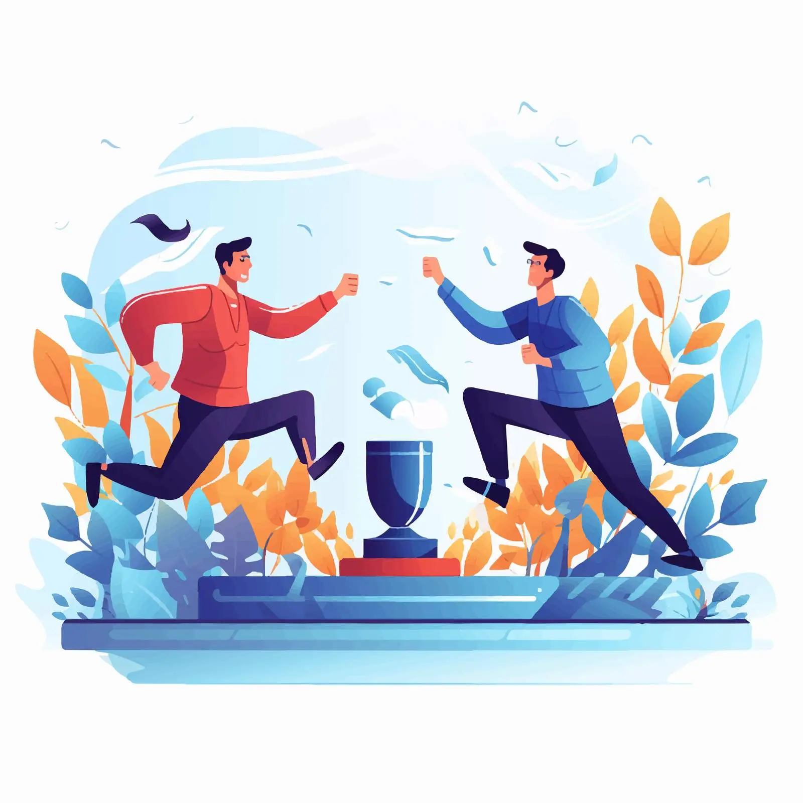 Competitor Surpassing Opponents in Action — free download from Dotvec