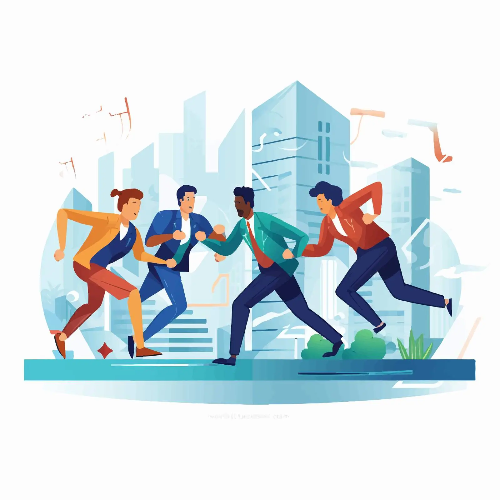 Competitor Surpassing Opponent Team Vector Illustration — free download from Dotvec