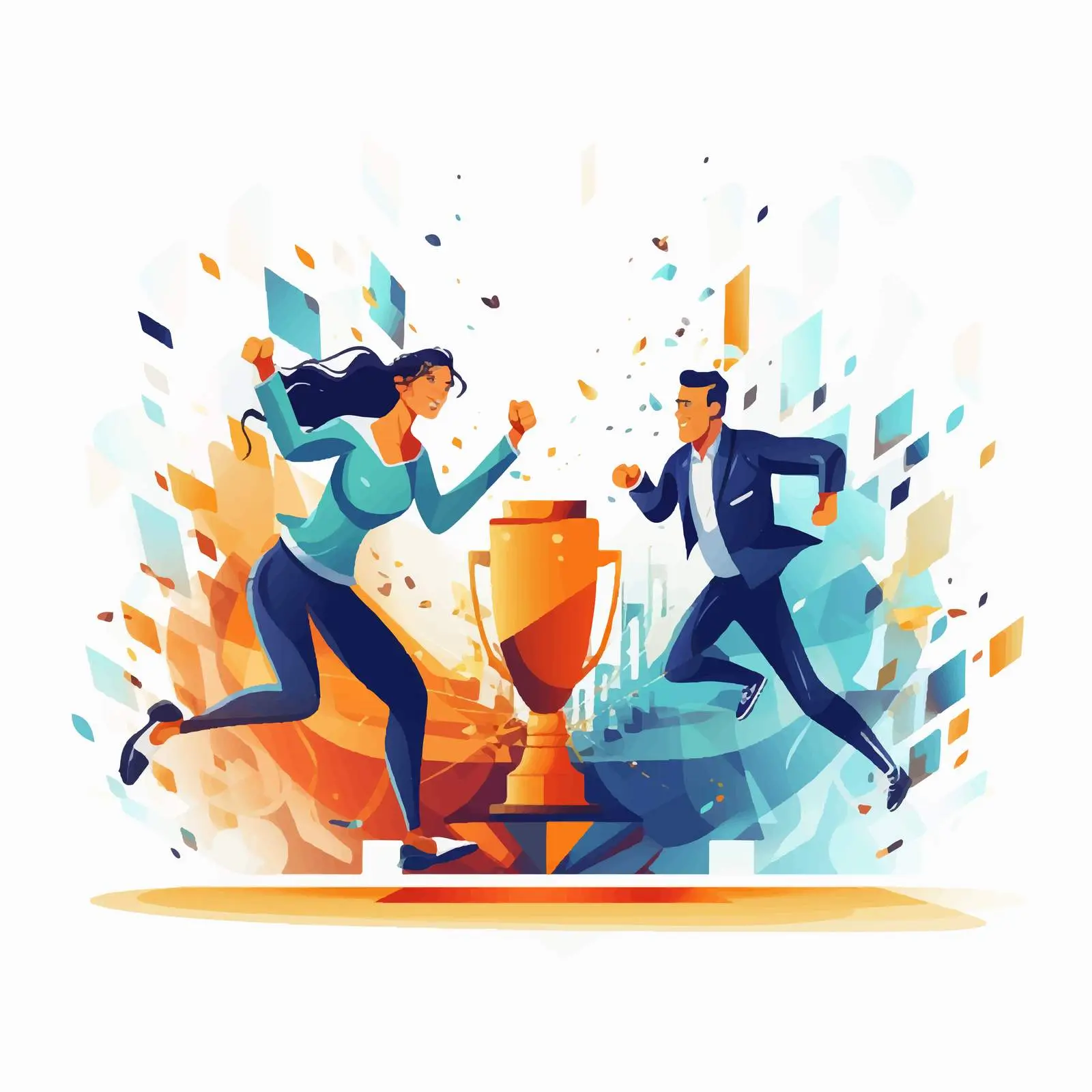 Competitor Surpassing Opponents in Competition — free download from Dotvec