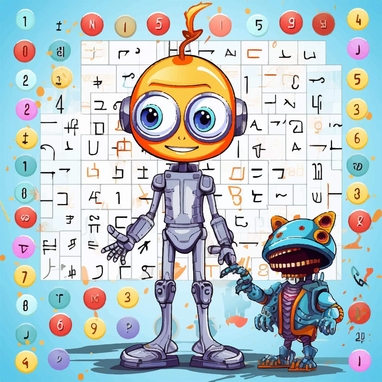 Vocabulary Learning Cipher Code Illustration — free download from Dotvec