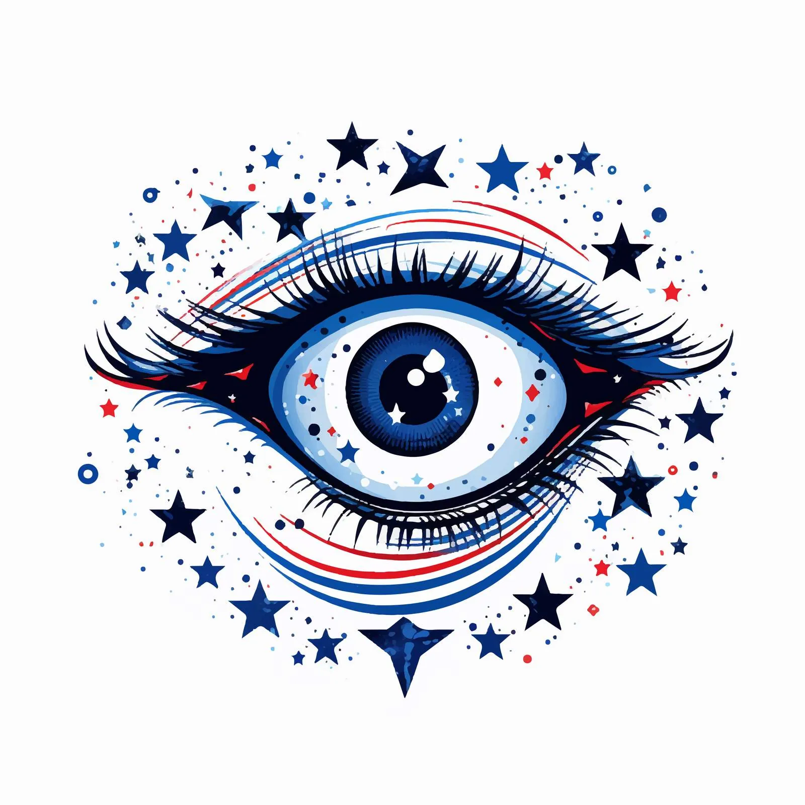 Esoteric Evil Eye with Stars Illustration — free download from Dotvec