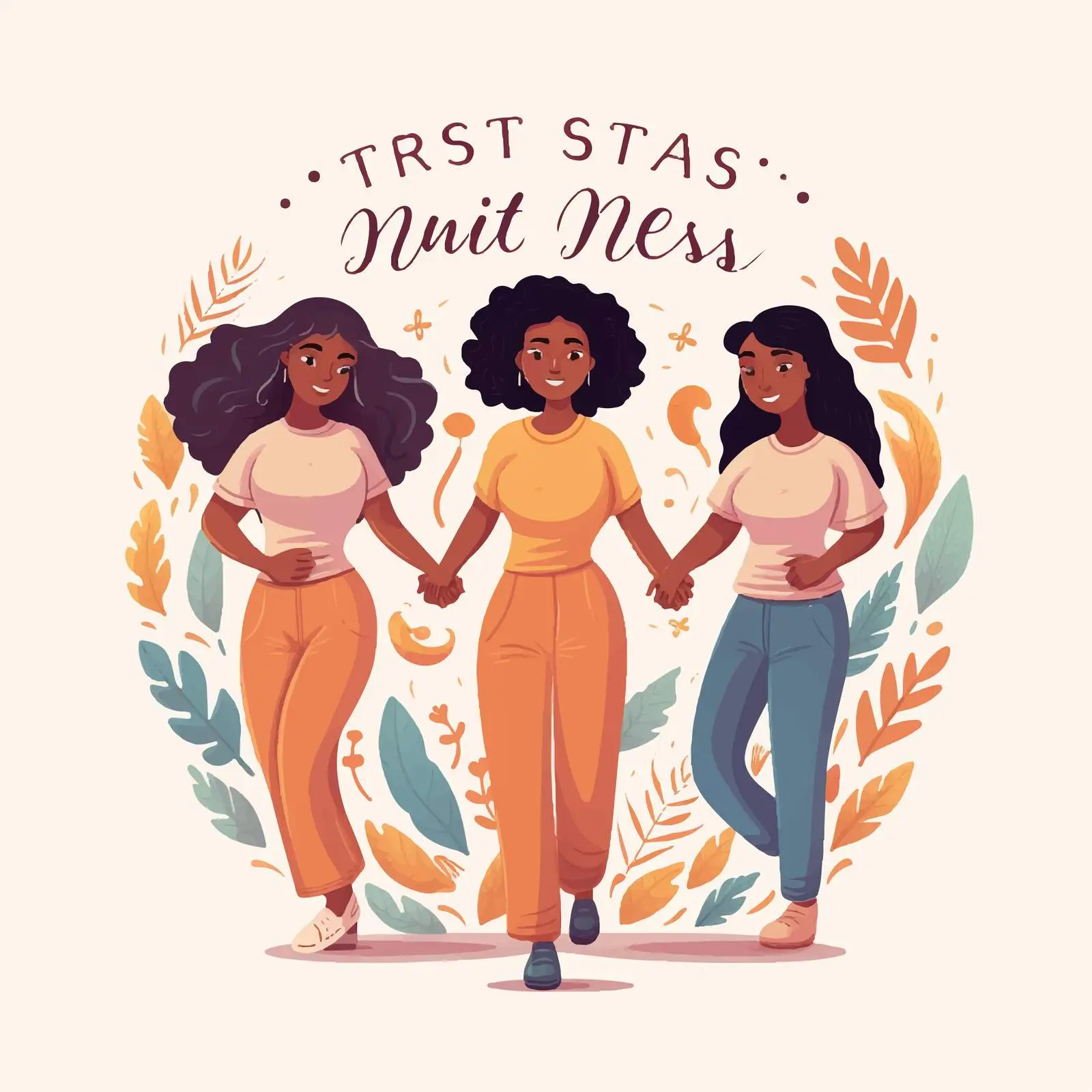 Multinational Women Holding Hands Illustration — free download from Dotvec