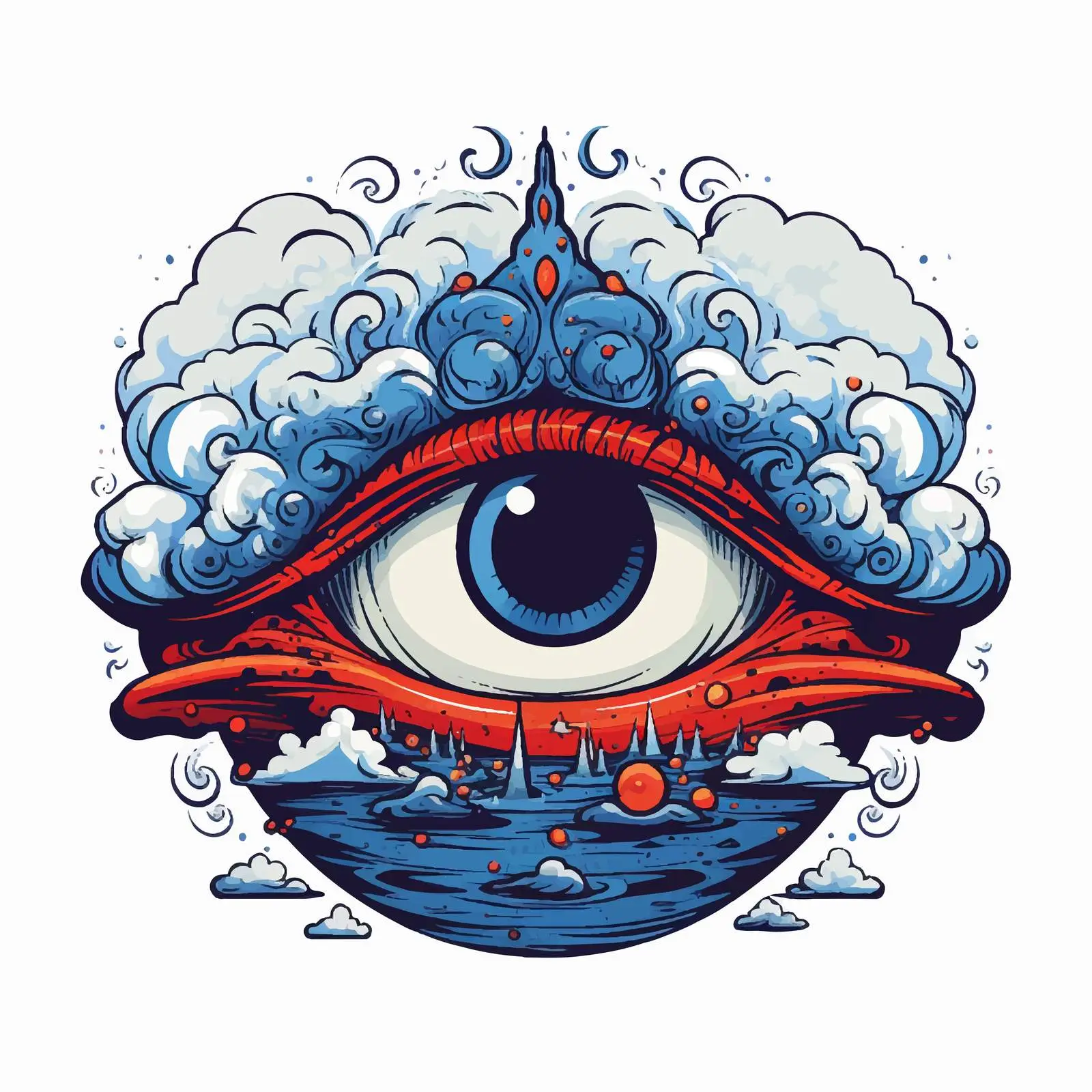 Turkish God Eye Vector Art Looking Down — free download from Dotvec